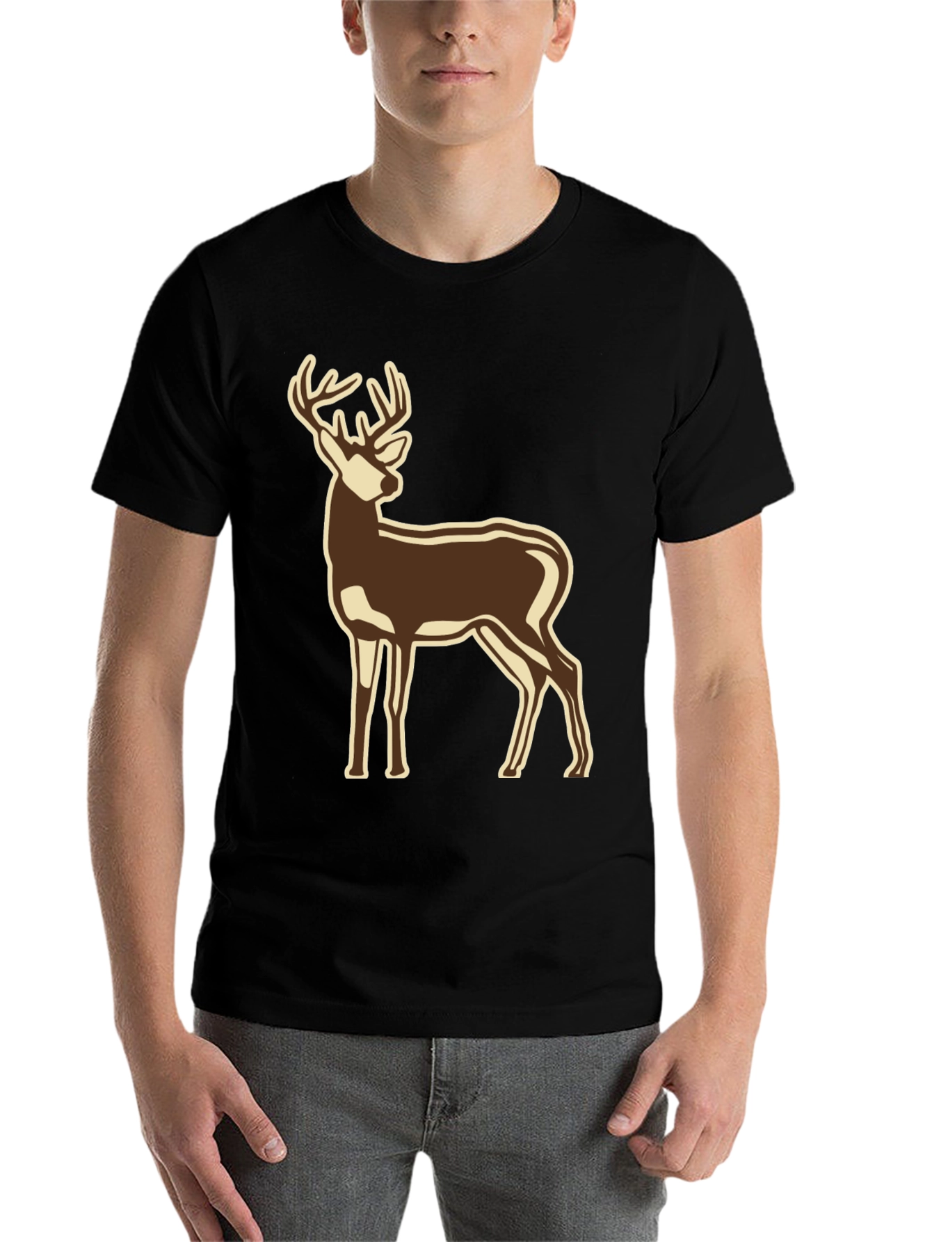 Black Deer Graphic Black T-Shirt view 7
