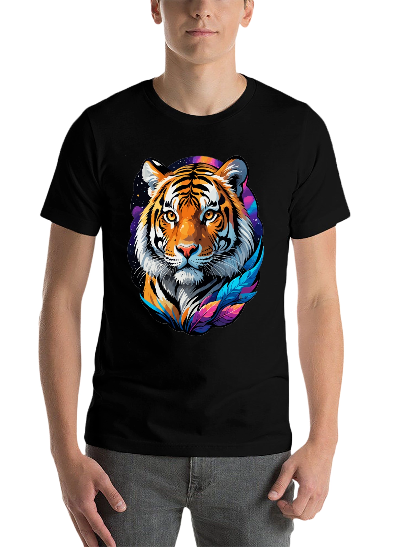 Black Tiger Graphic Tee - Men's Black T-Shirt view 7