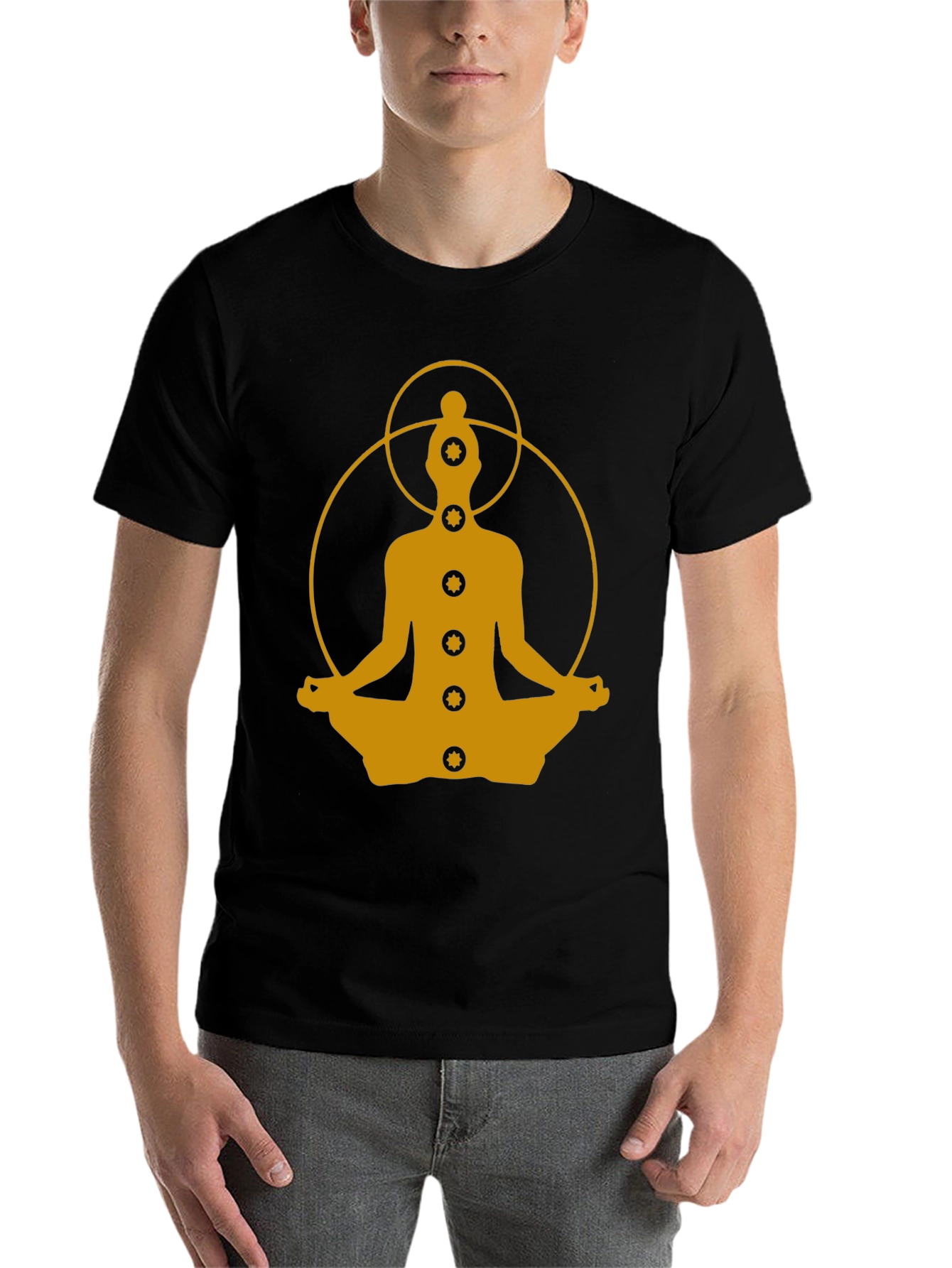 Black Chakra Meditation T-Shirt - Spiritual Yogi Tee view 7