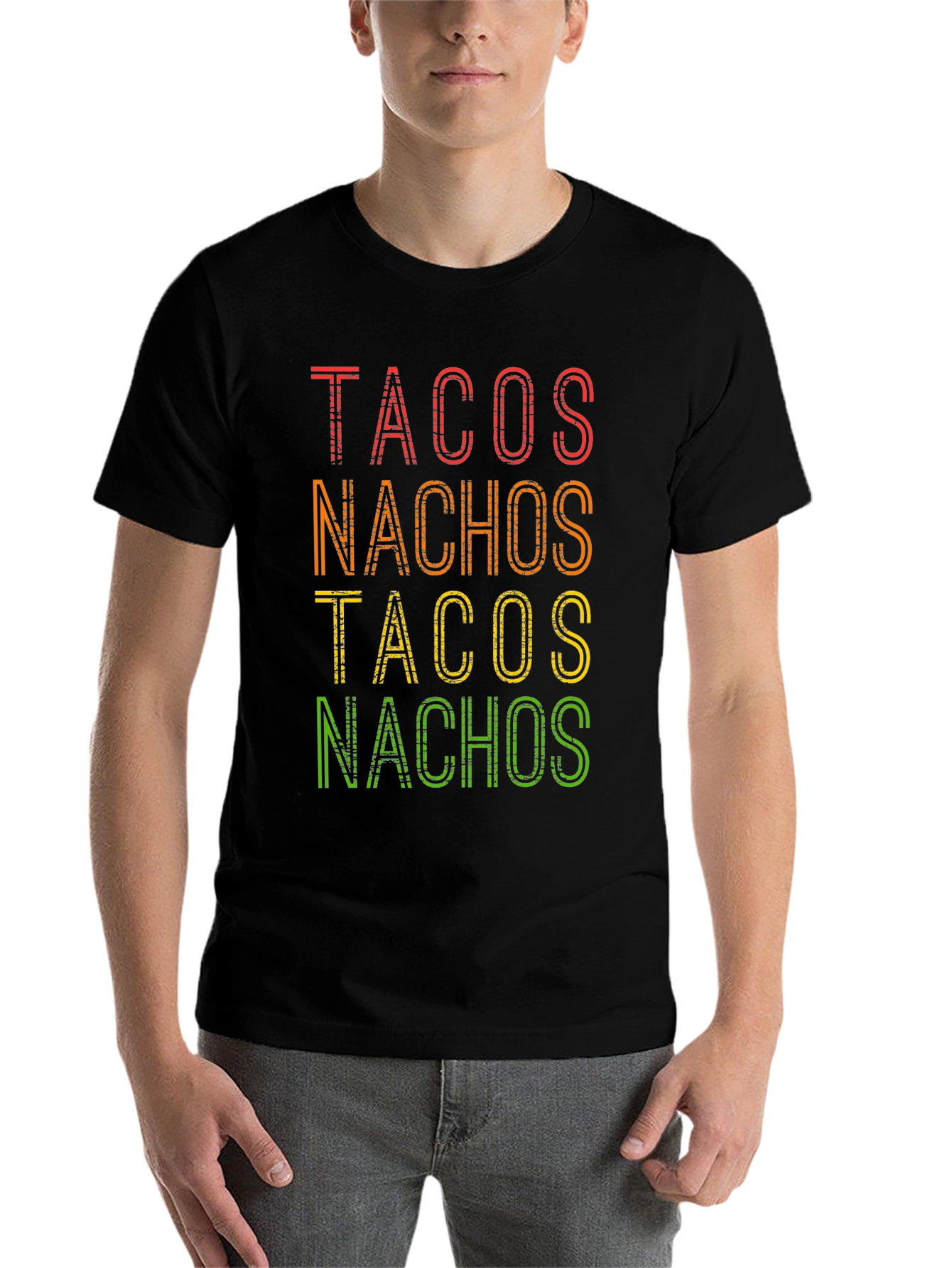 Black Tacos Nachos Graphic T-Shirt -  Foodie Fun! view 7