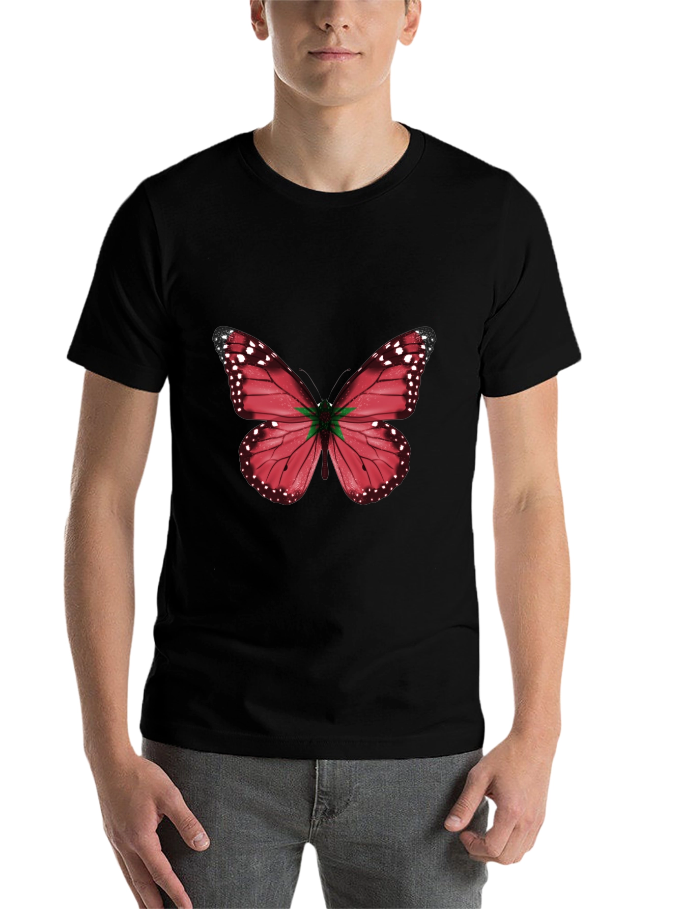 Black Butterfly Graphic Tee - Modern Casual Style view 7