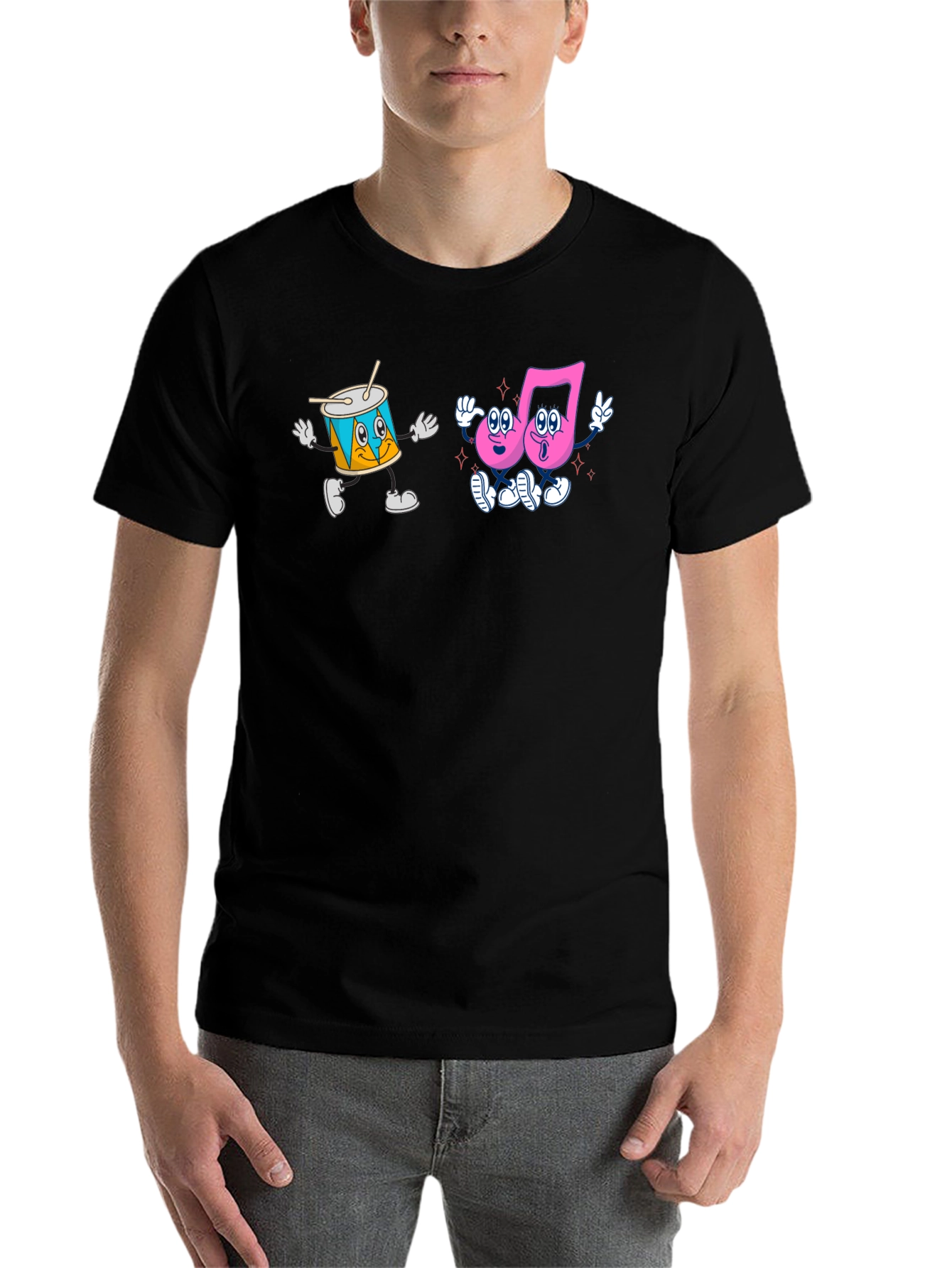 Black Cartoon Musical T-Shirt view 7