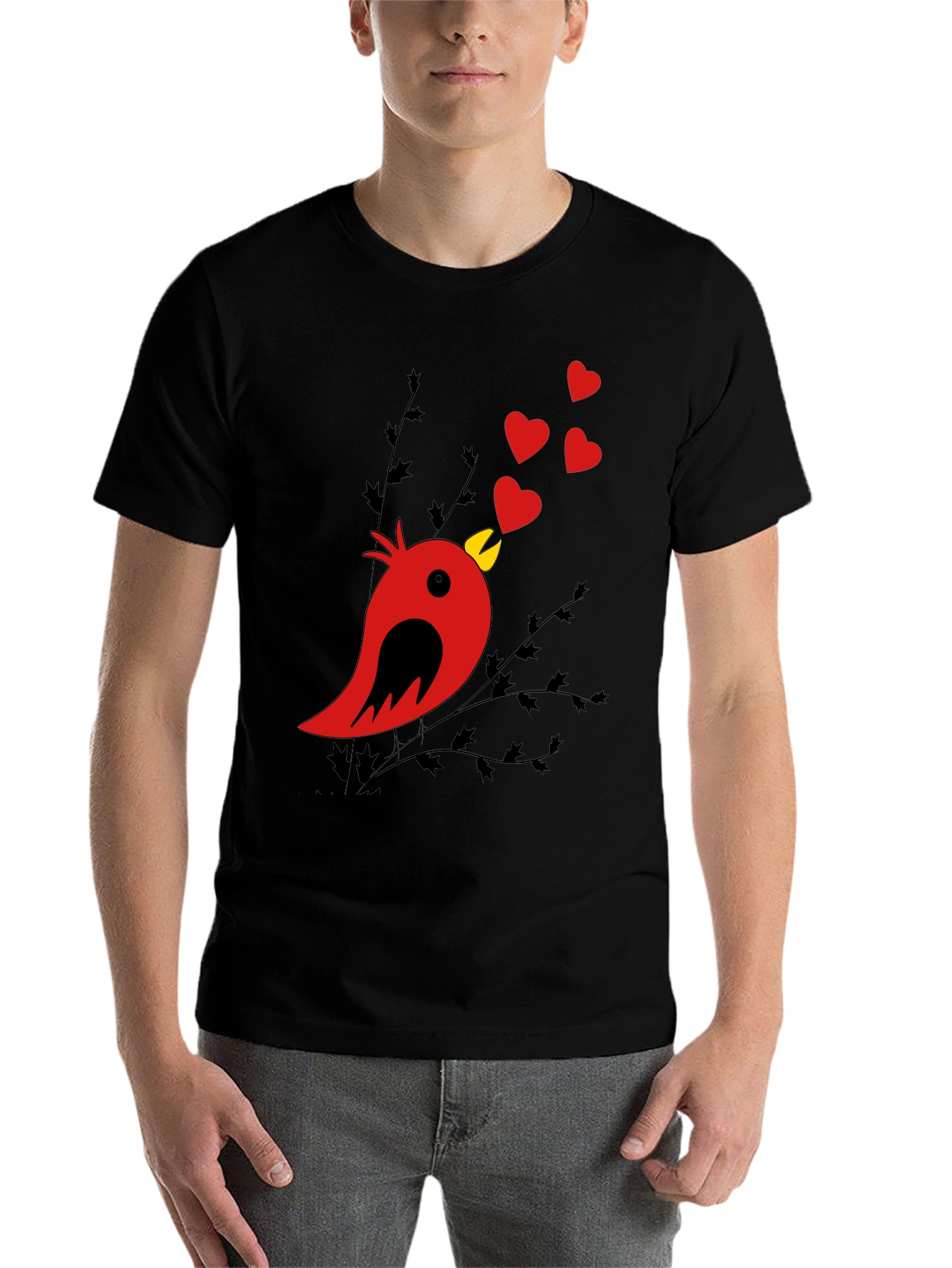 Black Heart Song Bird T-Shirt - Love in the Air view 7