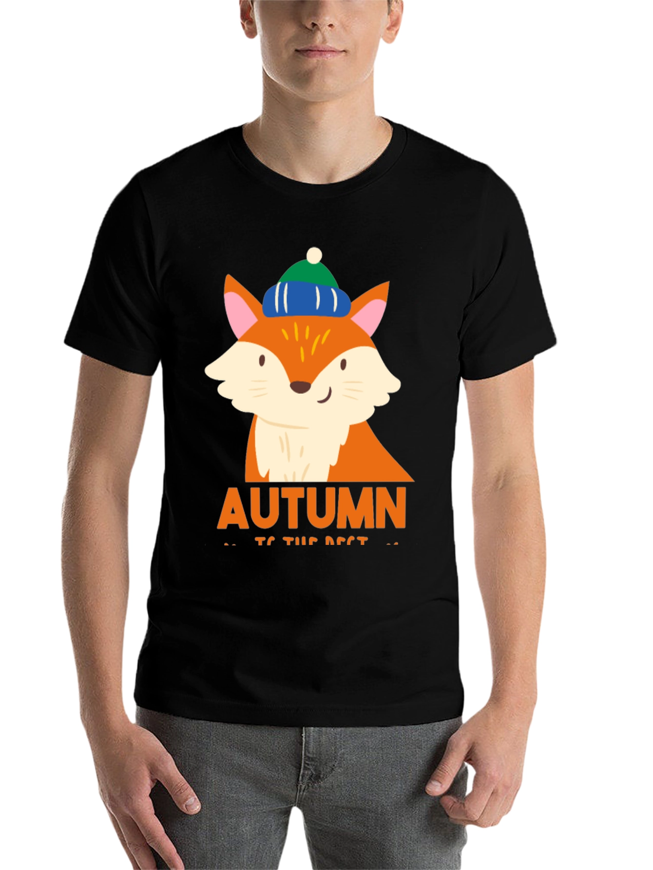 Black Autumn Fox Graphic Tee - Cozy Fall Vibes view 7
