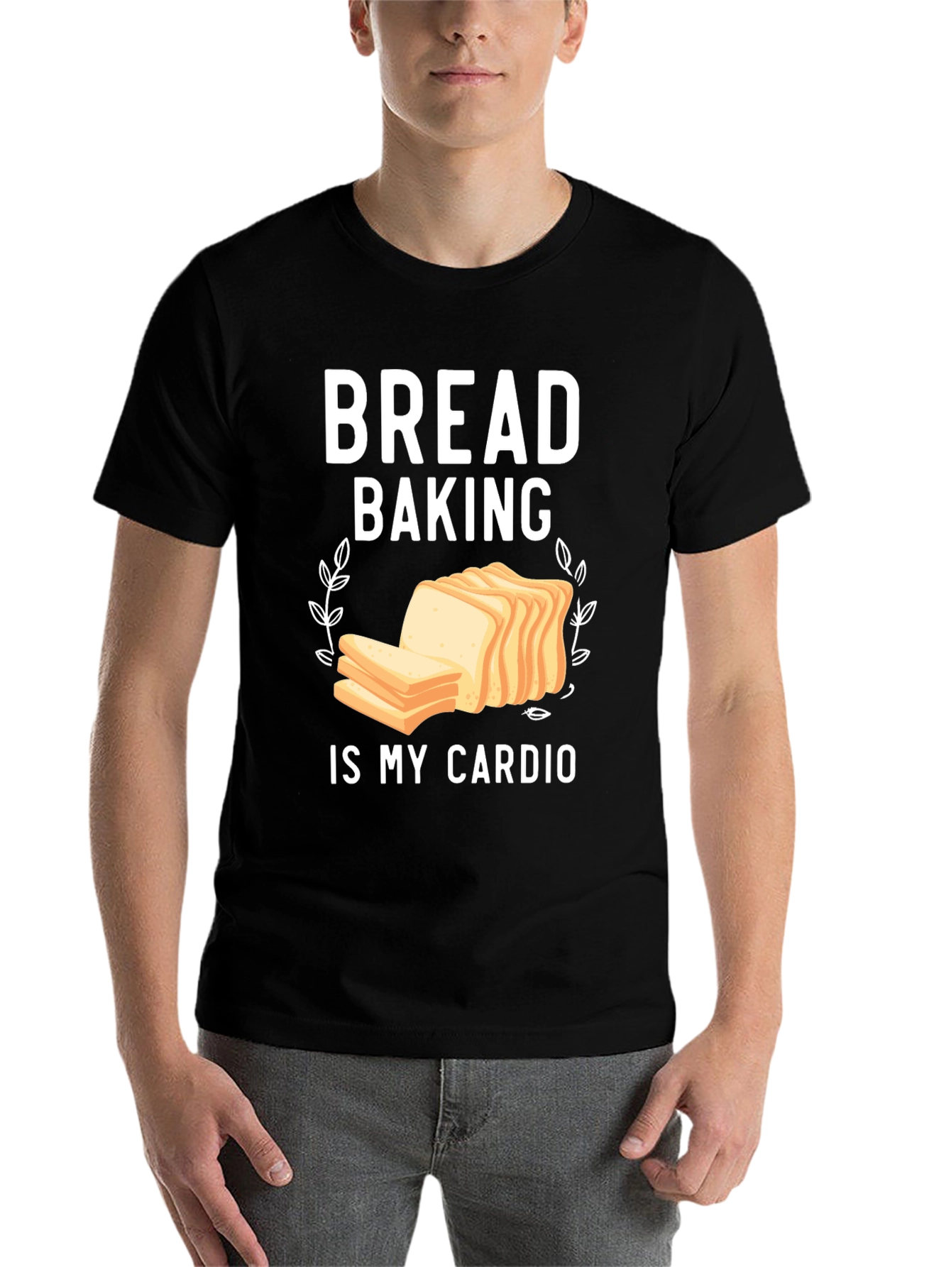 Black Bread Baking is My Cardio T-Shirt - Funny Baker Tee view 7