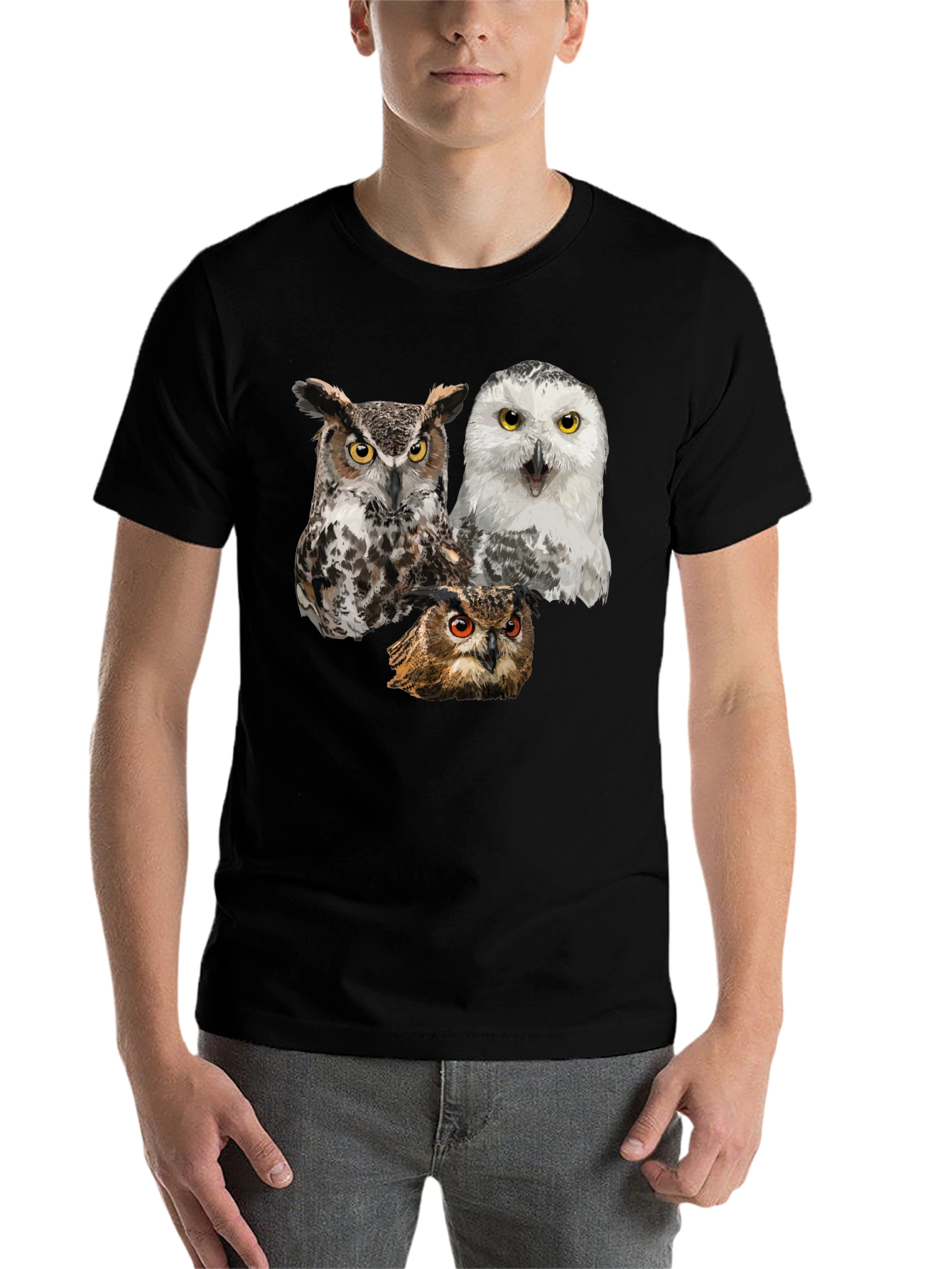 Black Owl T-Shirt - Unique Bird Design Tee view 7