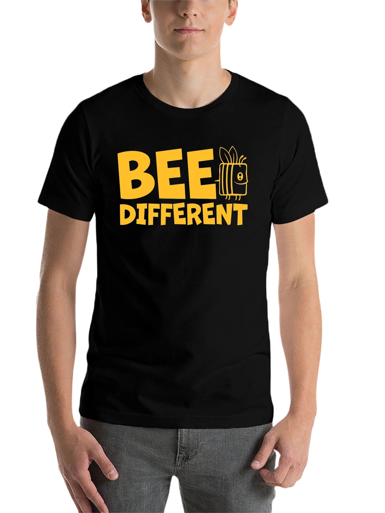 Black Bee Different Graphic Tee - Black Cotton Shirt view 7