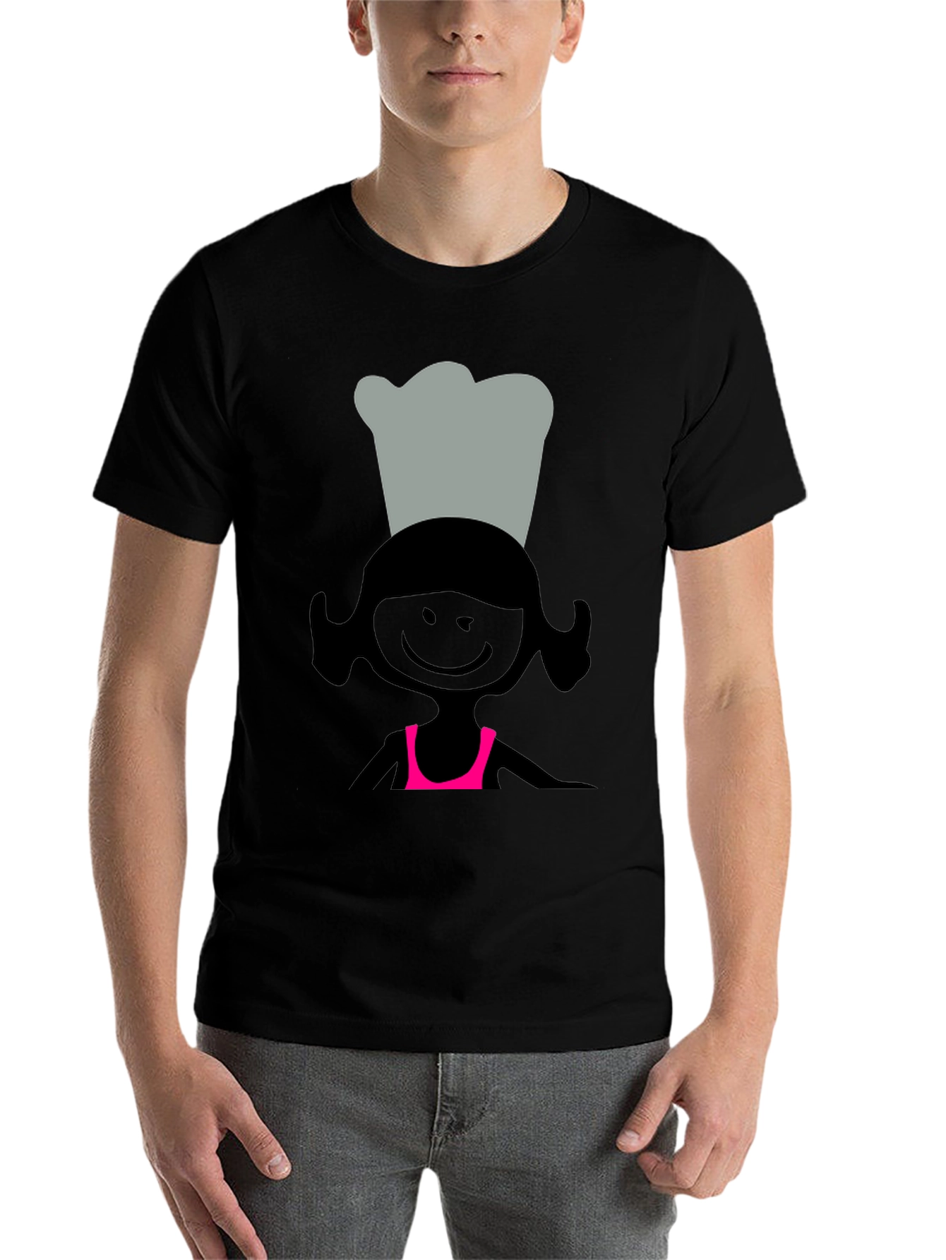 Black Chef Girl Graphic T-Shirt - Unisex Cotton Tee view 7