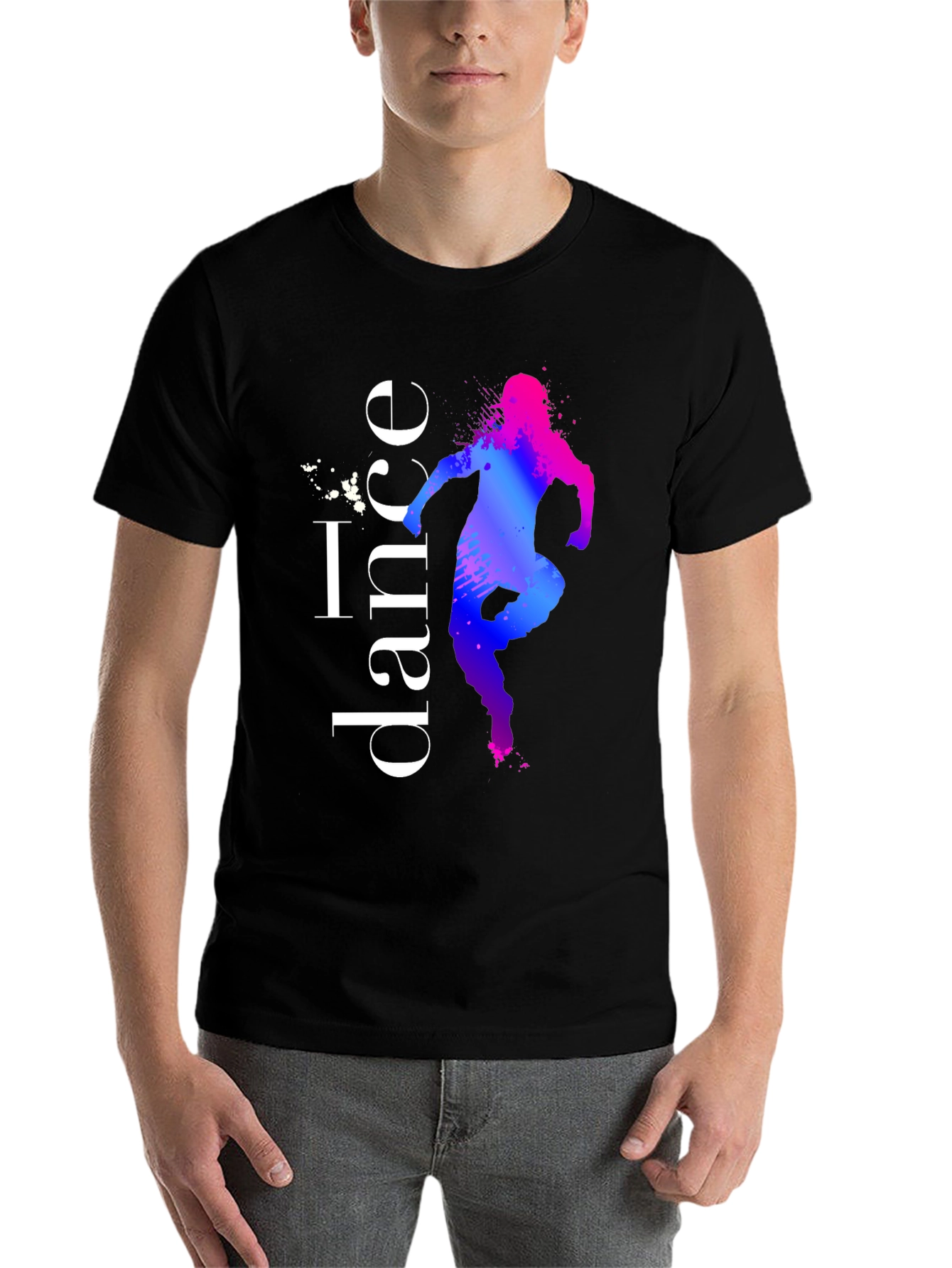Black I Dance T-Shirt - Artistic Dancer Silhouette Tee view 7