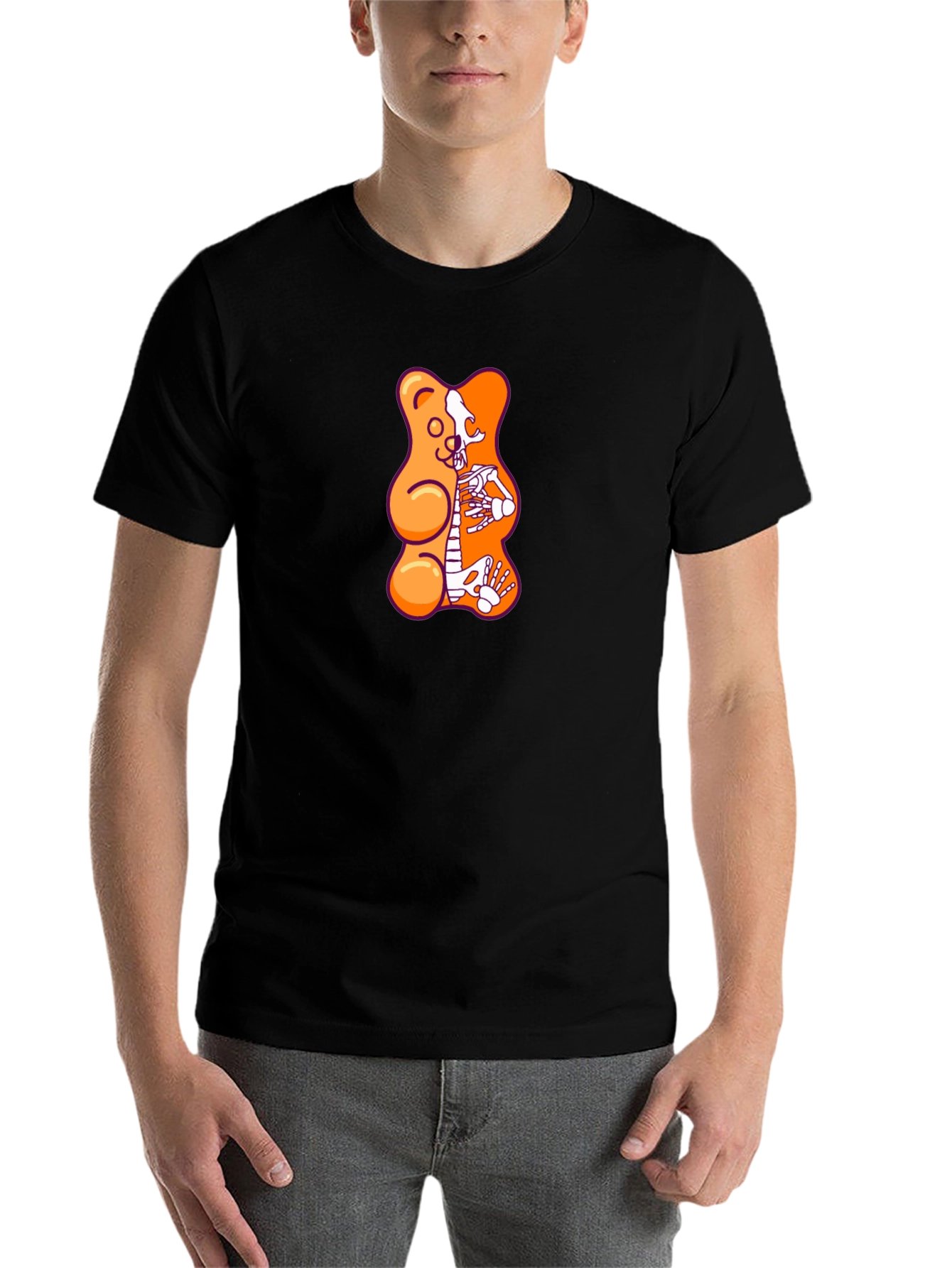 Black Gummy Bear Skeleton Graphic T-Shirt - Black view 7