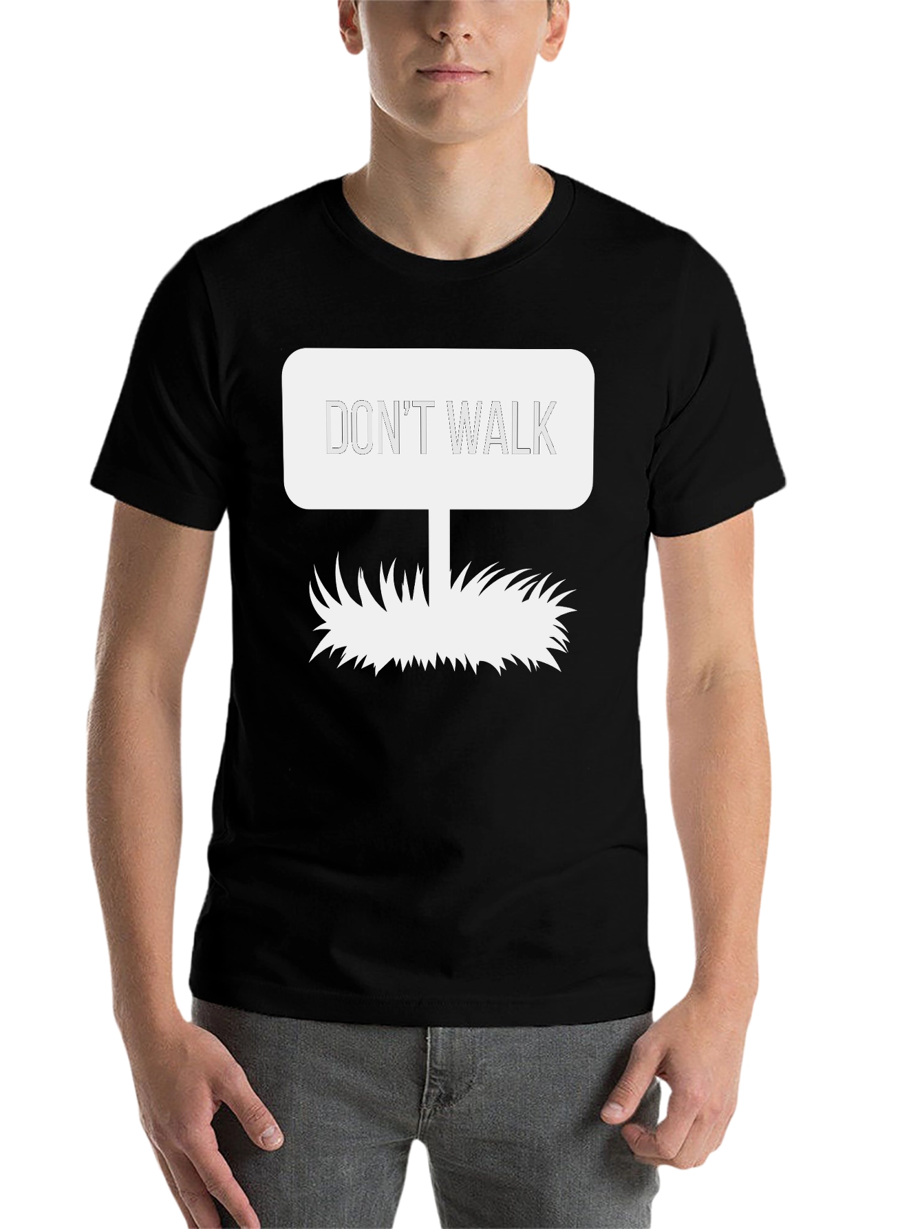 Black Don't Walk Graphic Tee - Black Cotton Blend view 7