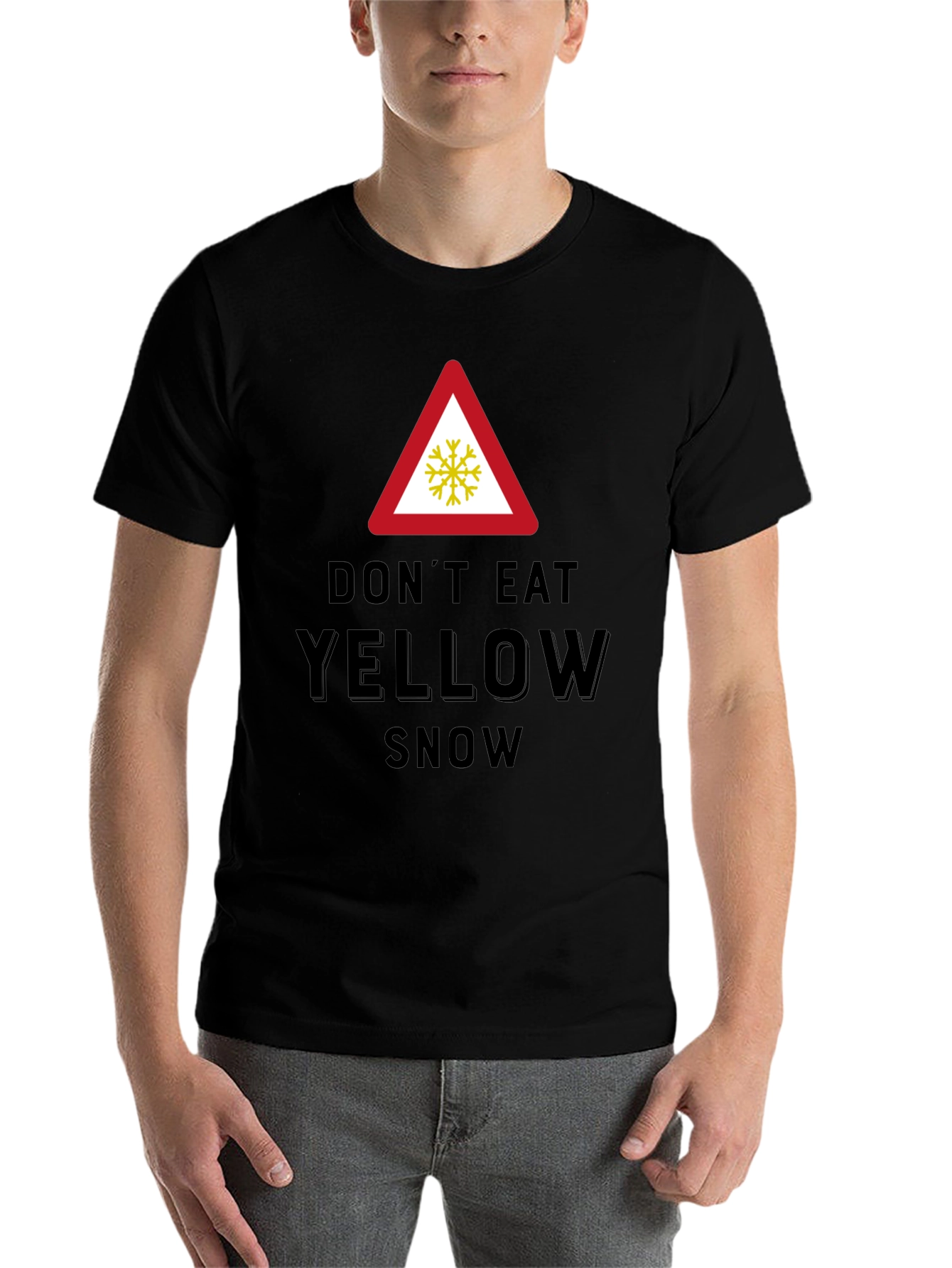 Black Don't Eat Yellow Snow Novelty Graphic T-Shirt view 7