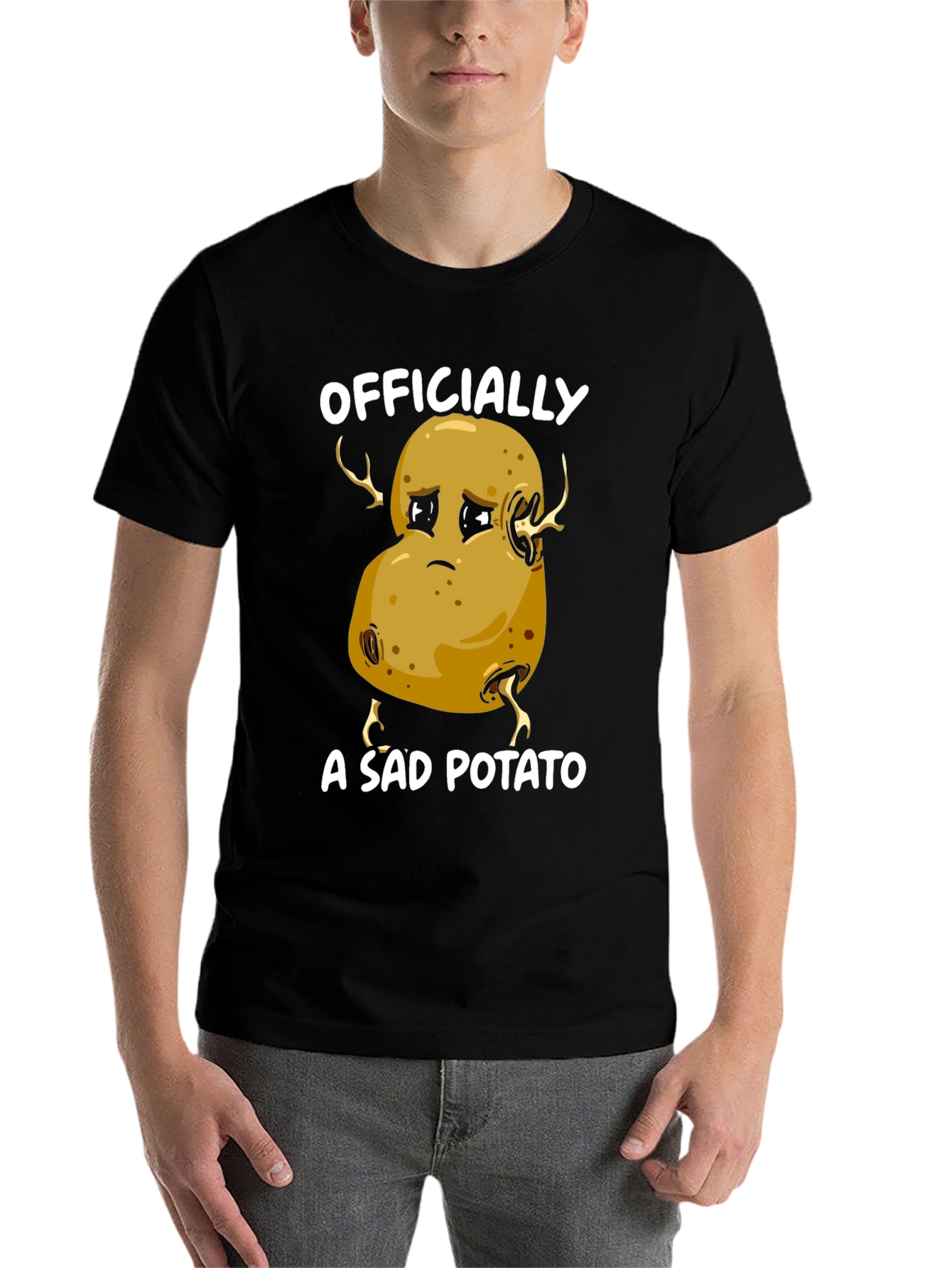 Black Sad Potato Graphic T-Shirt - Funny Unisex Tee view 7