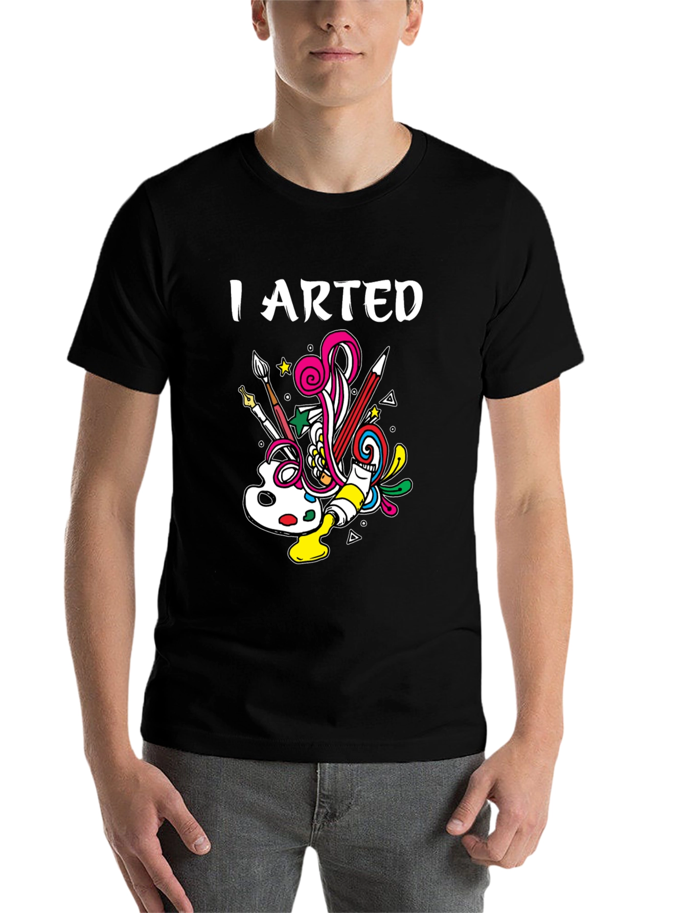 Black I Arted T-Shirt - Creative Design view 7
