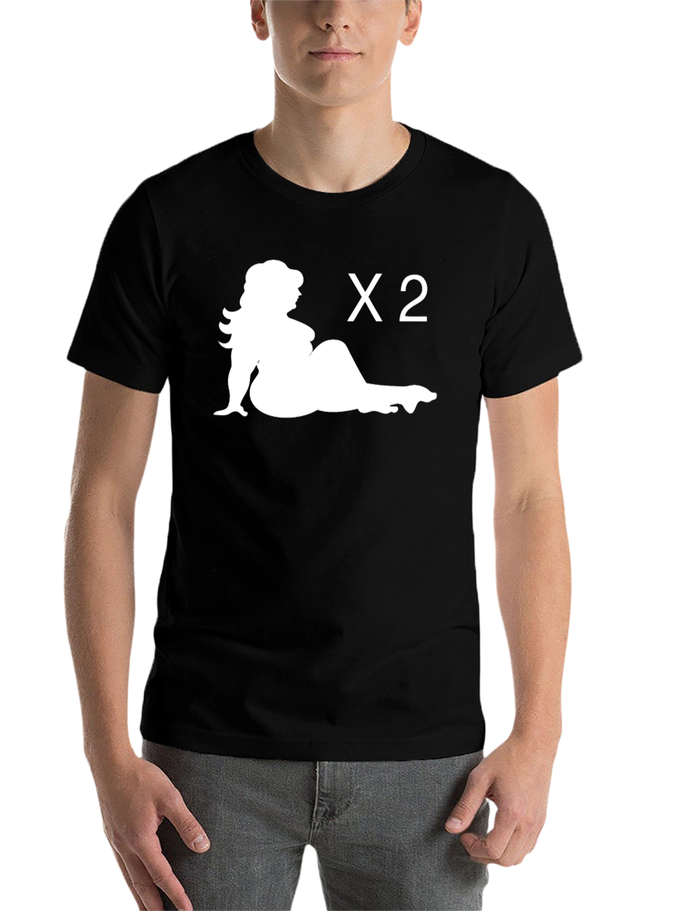 Black Humorous Plus Size Tee - Curvy Woman X2 view 7