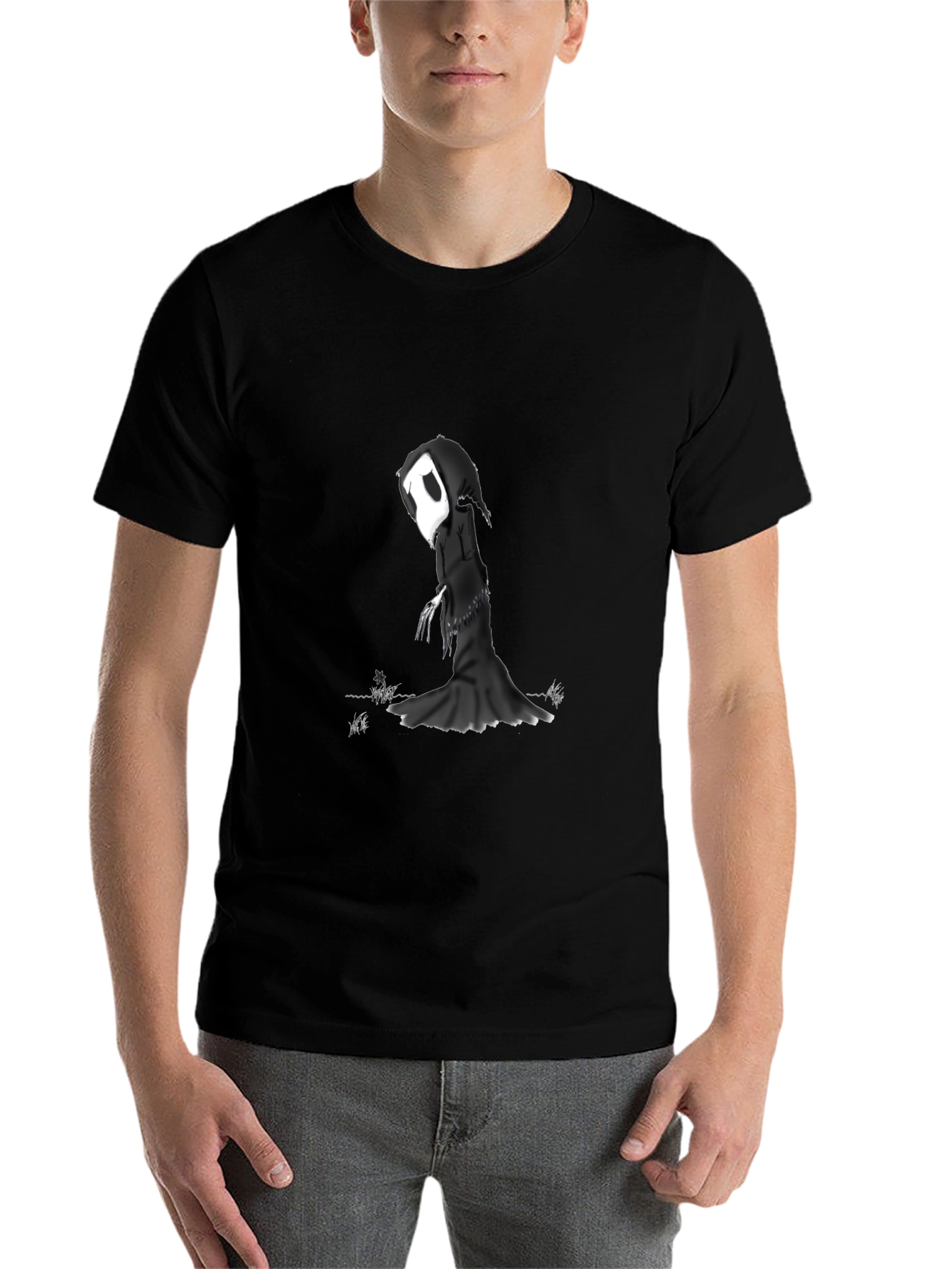 Black Grim Reaper Graphic T-Shirt - Black view 7