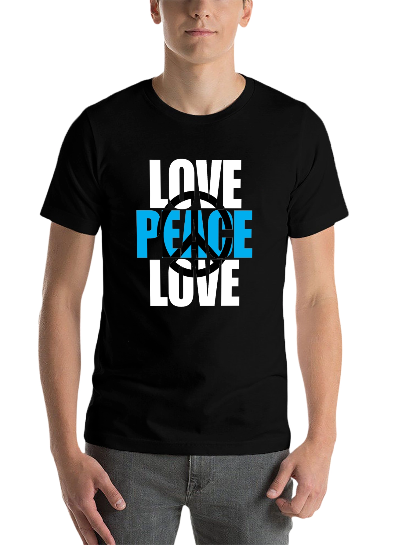 Black Love Peace T-Shirt - Stylish Graphic Tee view 7