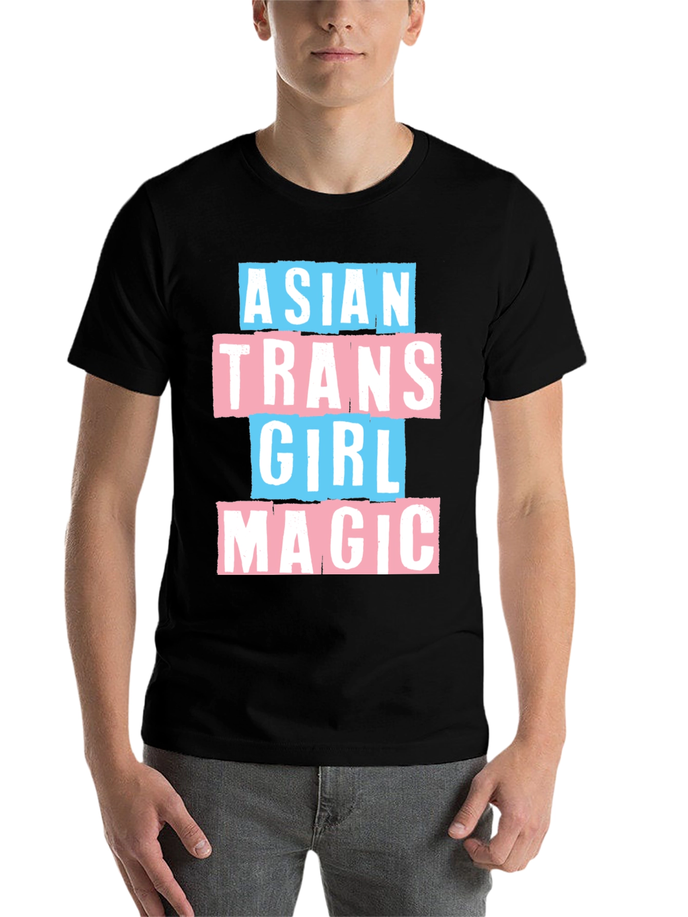 Black Asian Trans Girl Magic Tee view 7