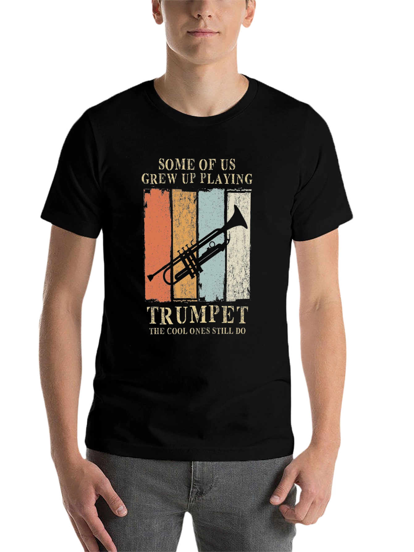 Black Trumpet Player T-Shirt - Cool Ones Still Do! view 7