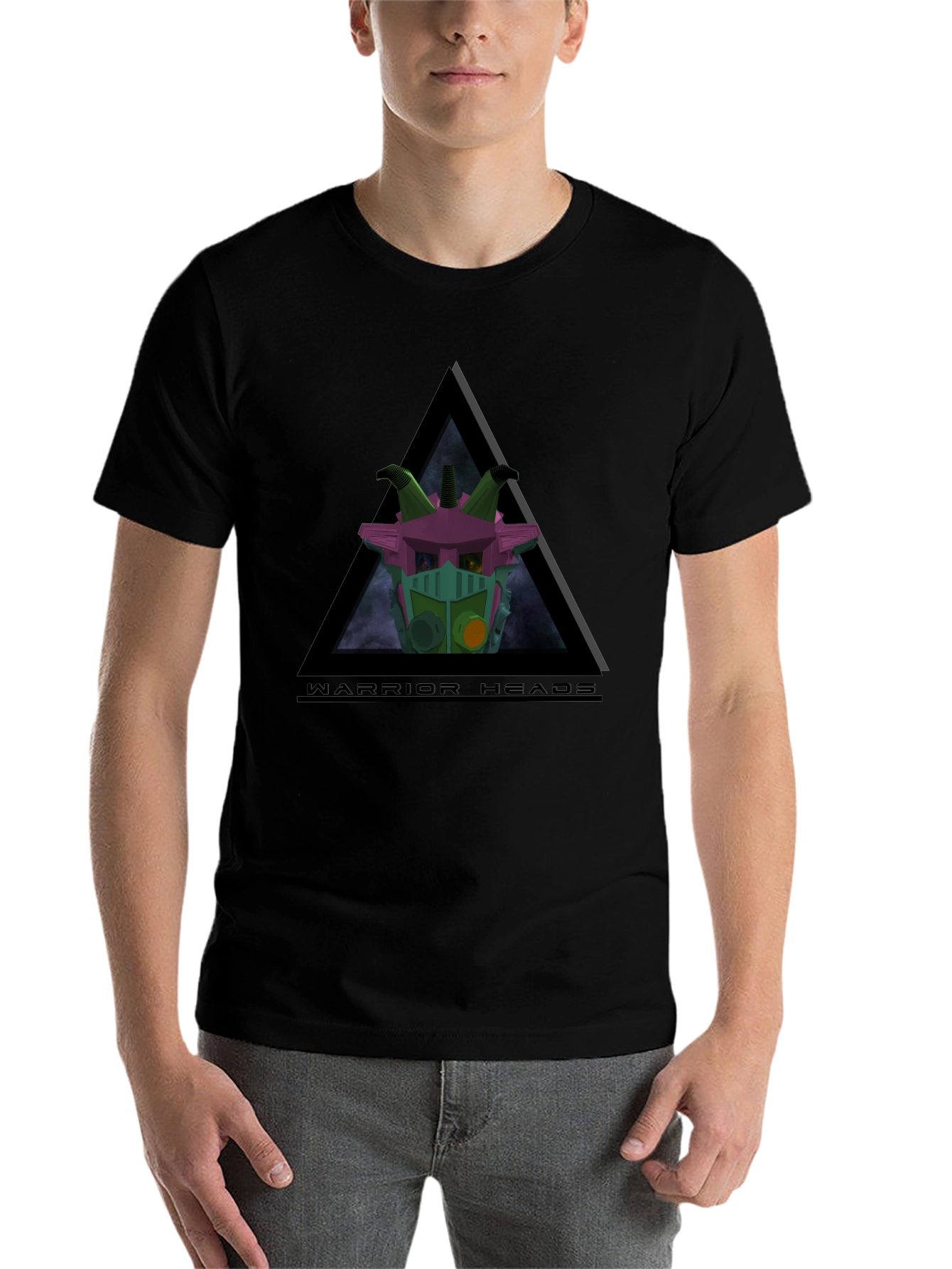 Black Warrior Heads Graphic T-Shirt - Sci-Fi Design view 7