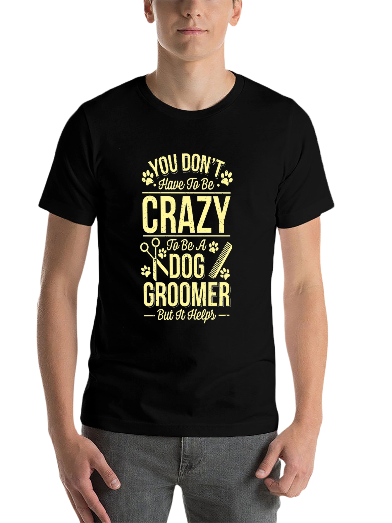 Black Dog Groomer Graphic Tee - Crazy But It Helps! view 7