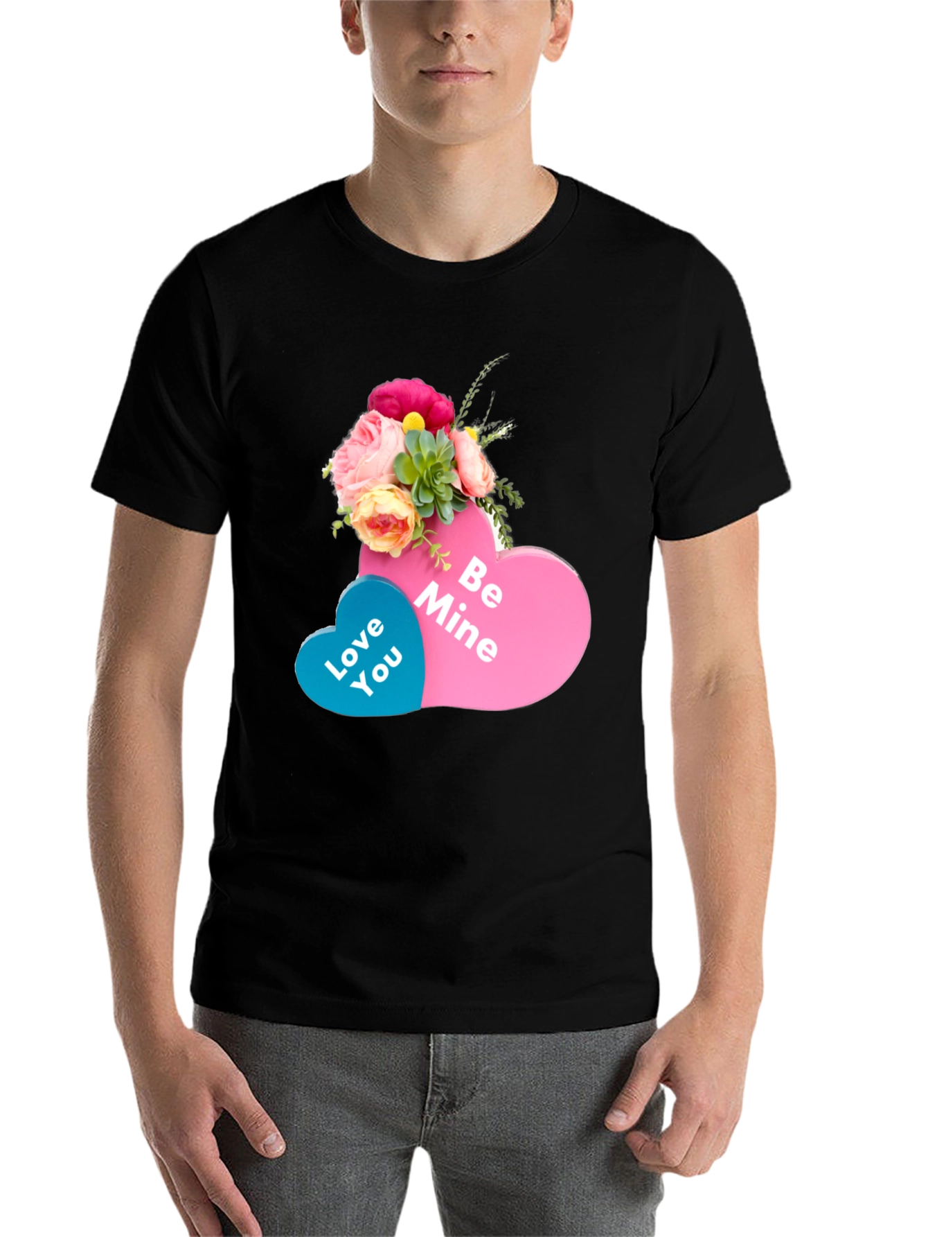 Black Love You / Be Mine Valentine's Day T-Shirt view 7