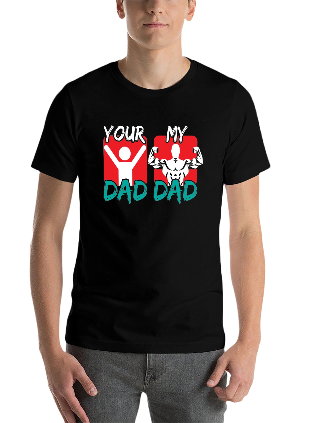 Black Your Dad vs. My Dad Graphic T-Shirt view 7
