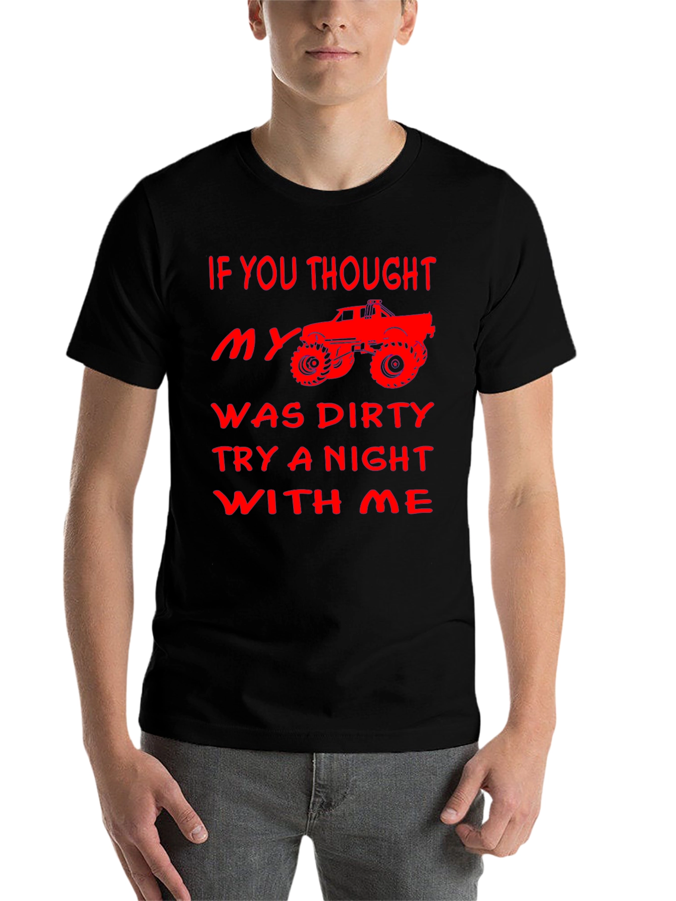 Black Funny Dirty Truck T-Shirt view 7