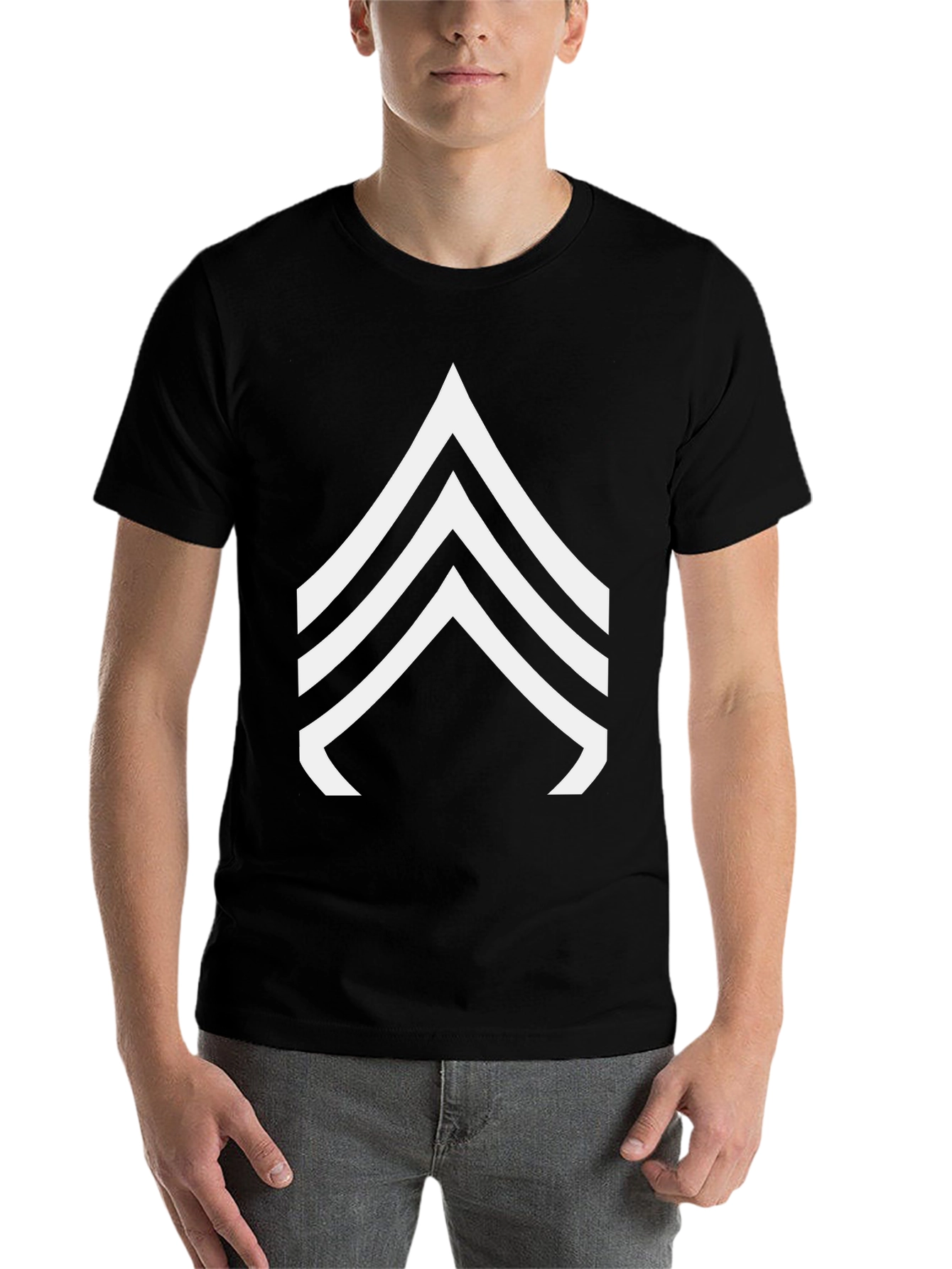 Black Sergeant Stripes Graphic Tee - Black Cotton T-Shirt view 7