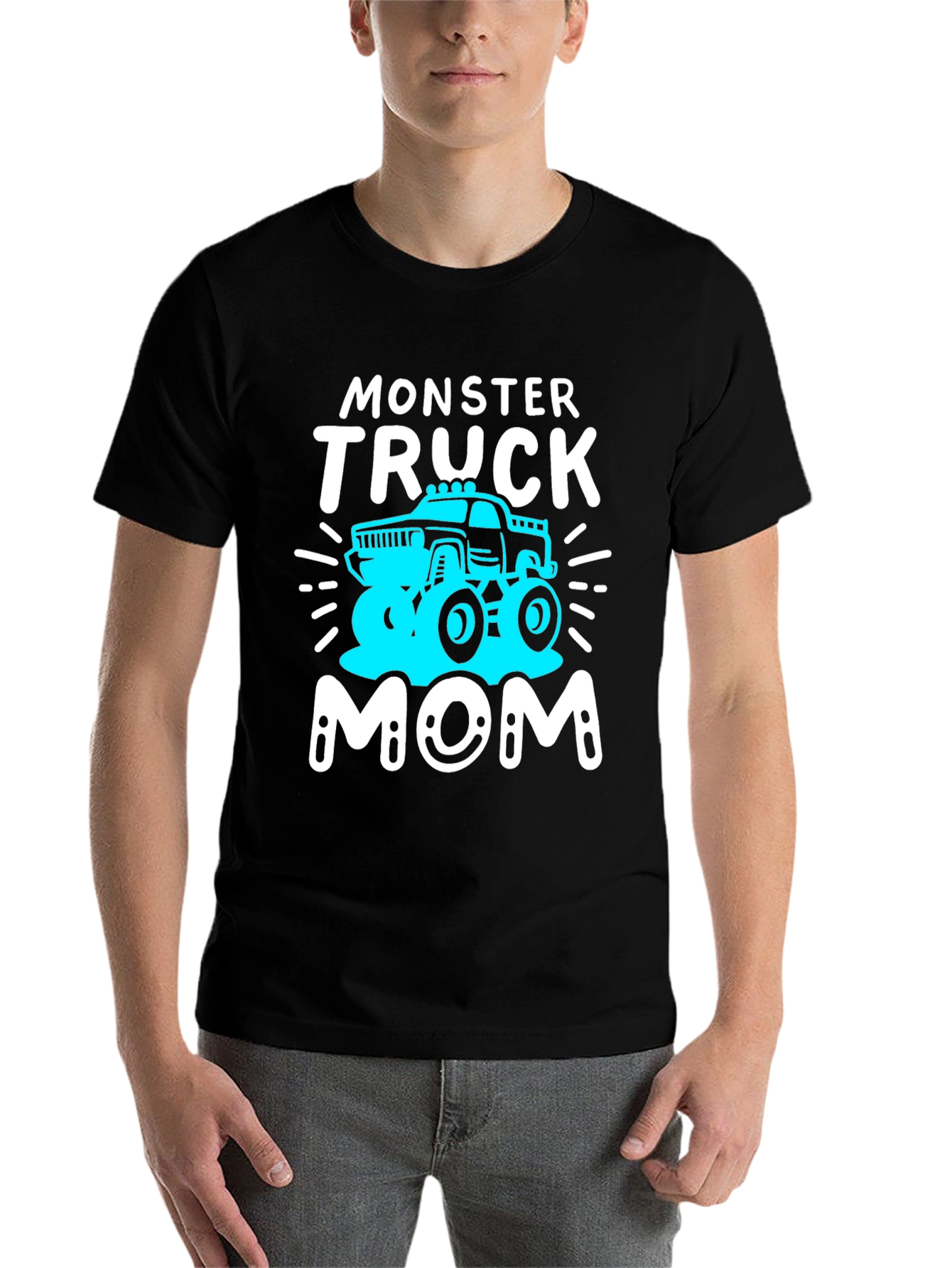 Black Monster Truck Mom T-Shirt view 7
