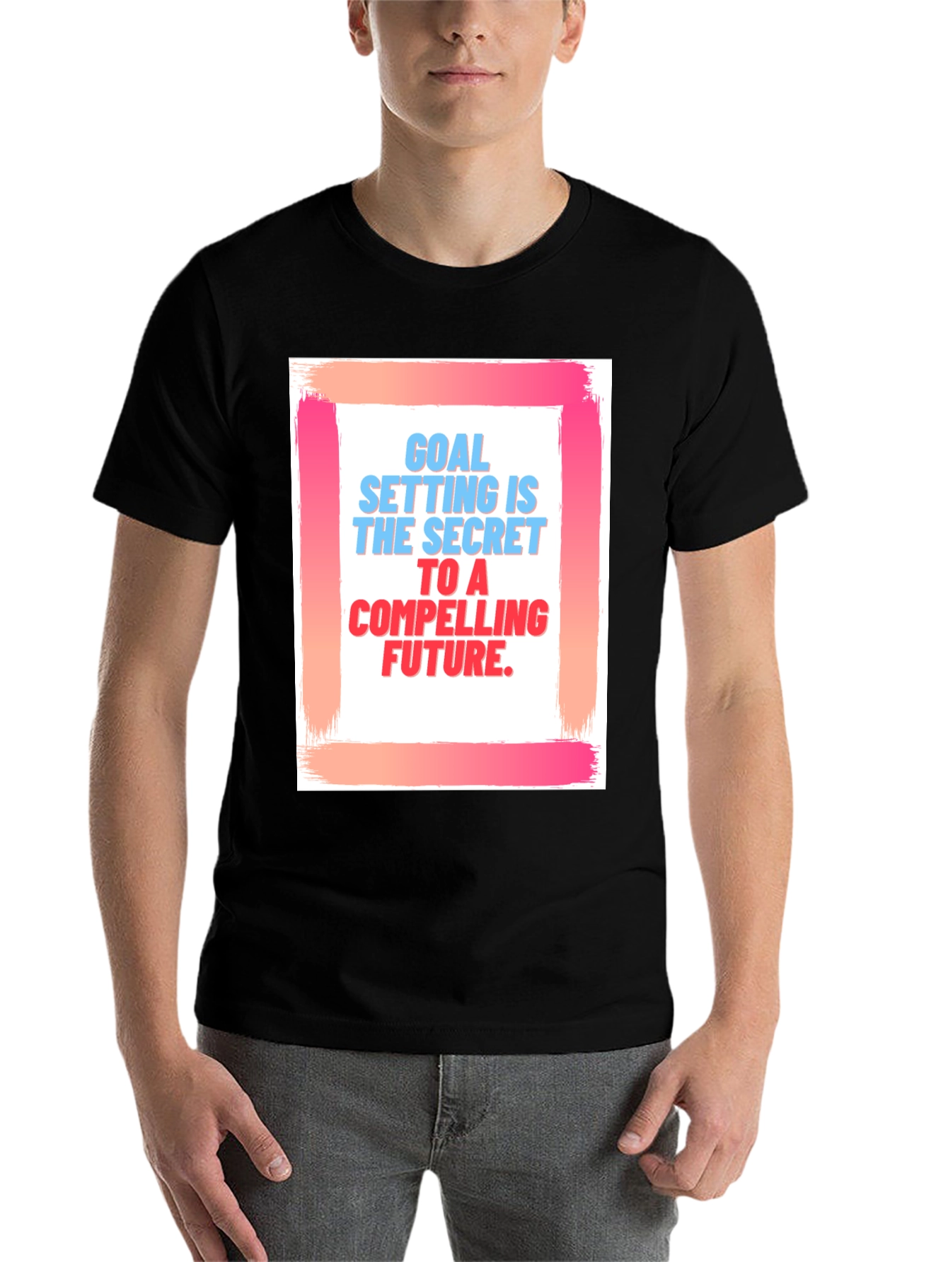 Black Goal Setting T-Shirt - Compelling Future Motivation Tee view 7