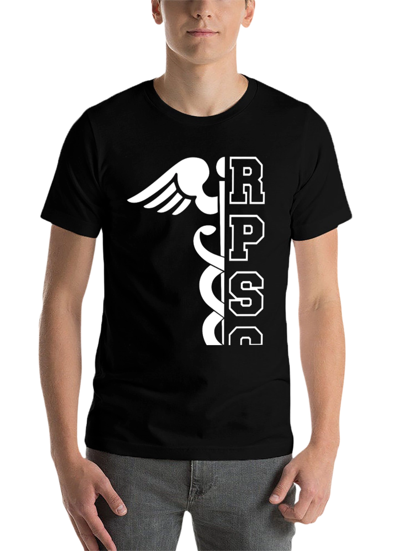 Black RPSC Caduceus Black T-Shirt view 7