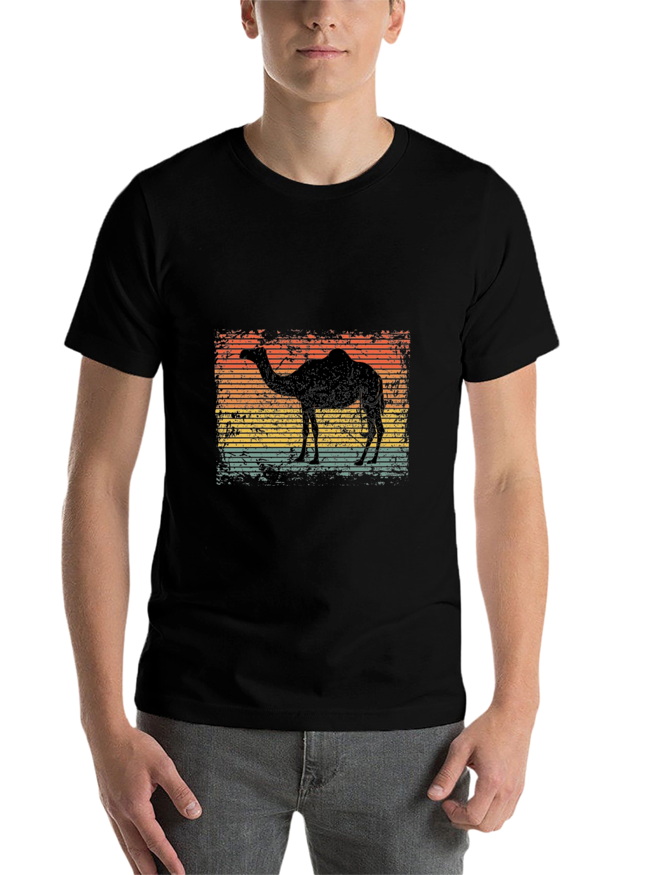 Black Retro Camel T-Shirt view 7
