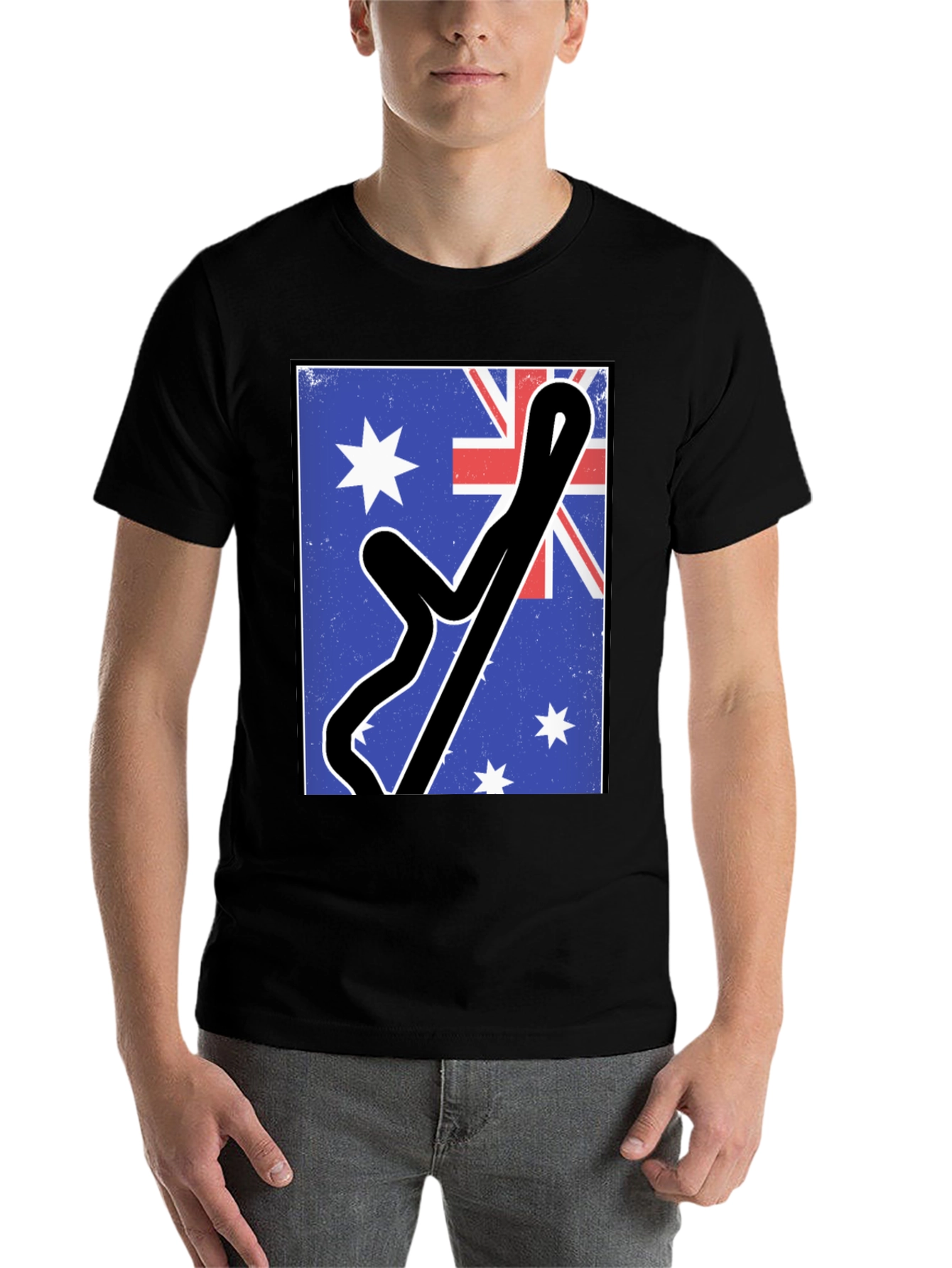 Black Australian Flag Racing Track Tee view 7
