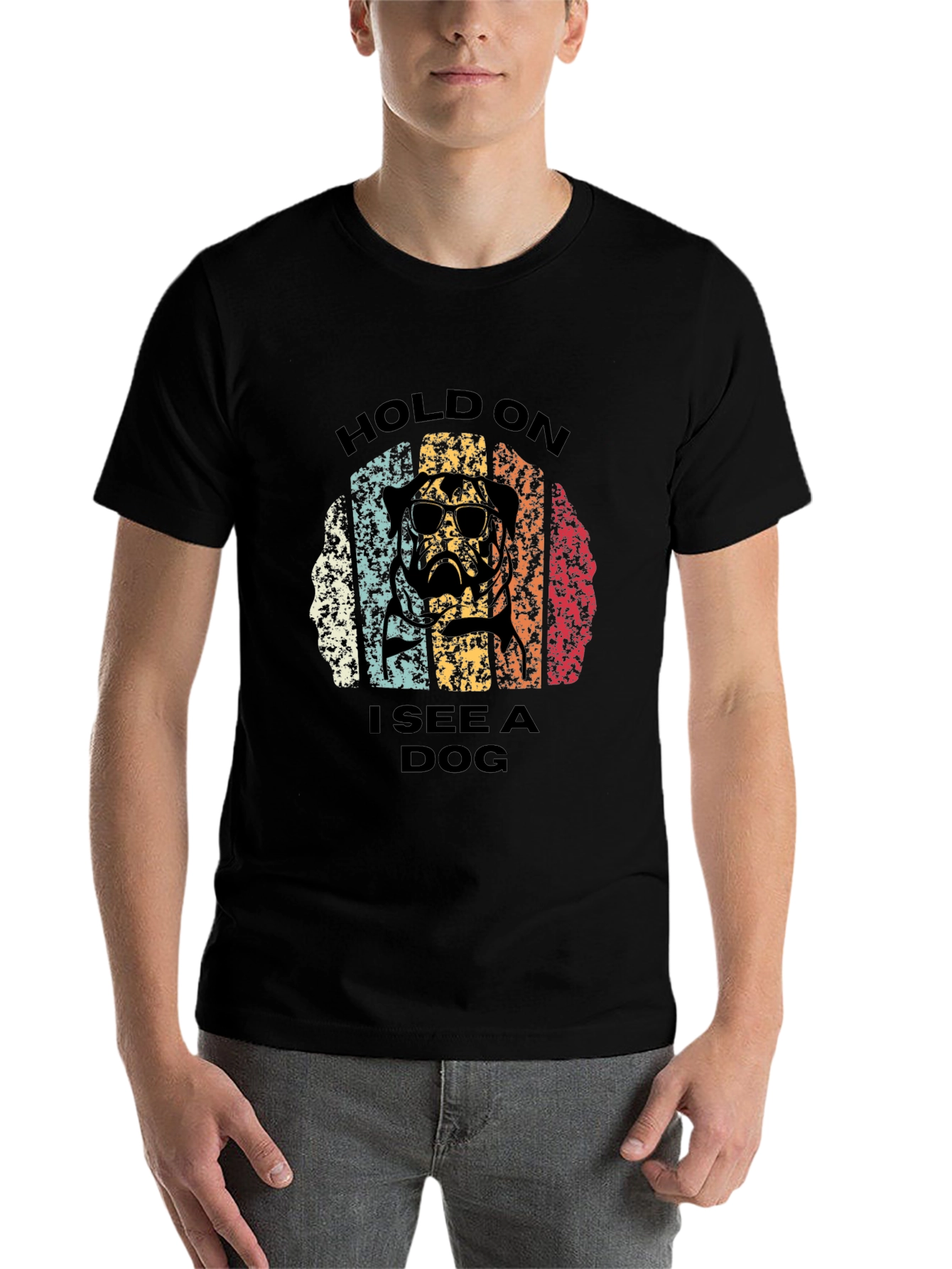 Black Retro Dog Graphic T-Shirt view 7