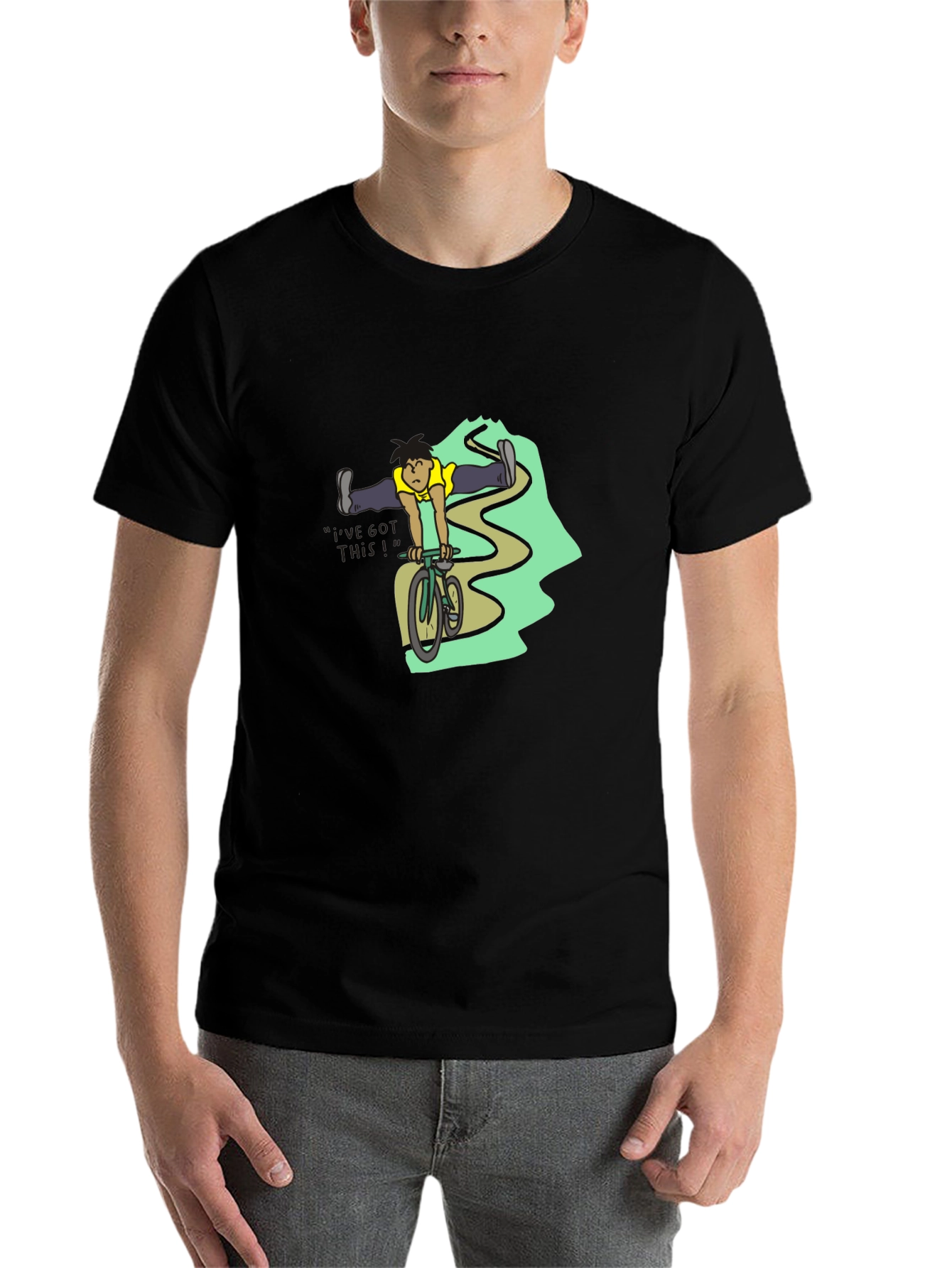Black Black T-Shirt with Cyclist Graphic view 7