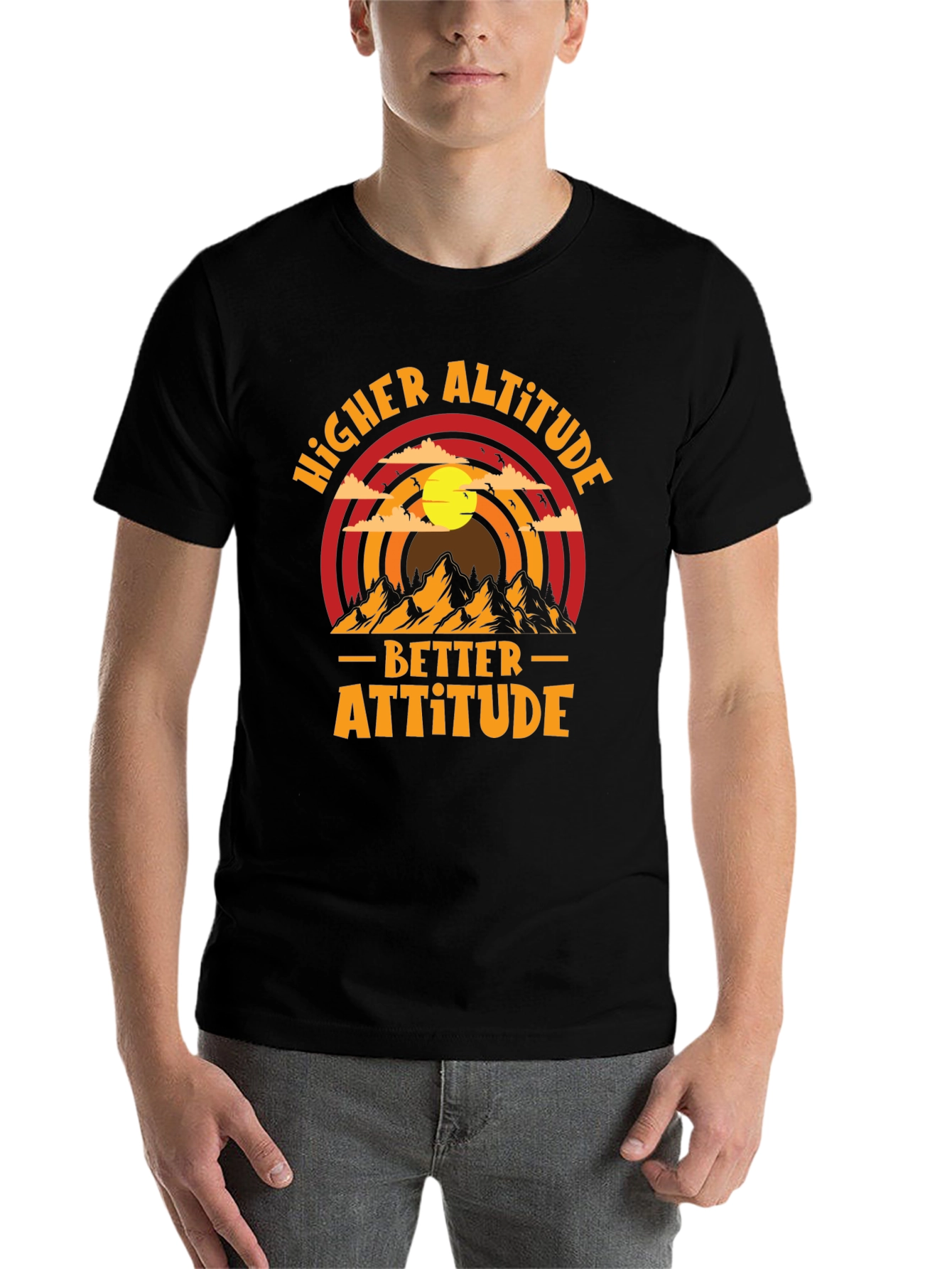 Black Higher Altitude Better Attitude Graphic Tee view 7
