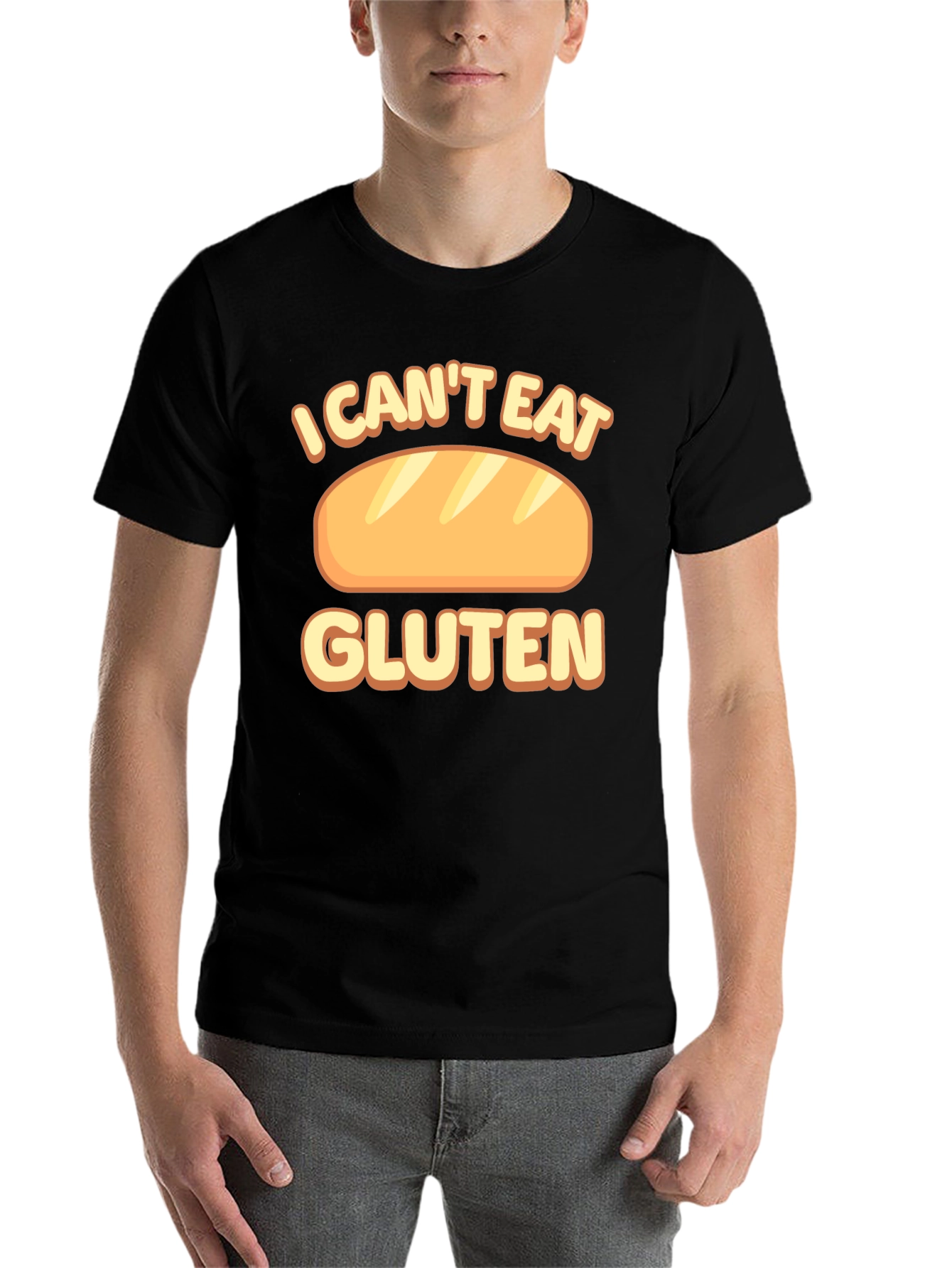 Black I Can't Eat Gluten T-Shirt Funny Food Allergy Tee view 7