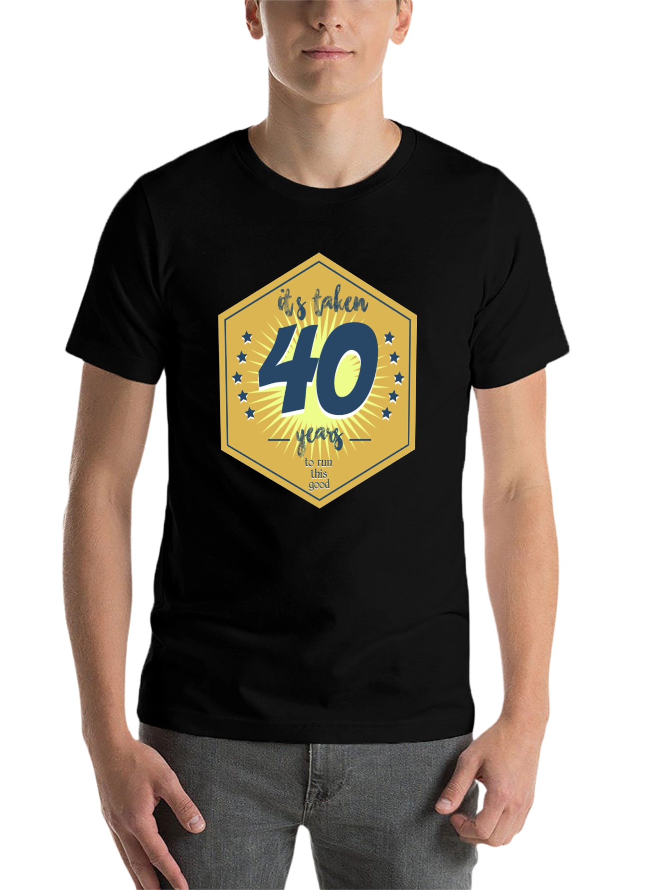 Black 40th Birthday Celebration T-Shirt view 7