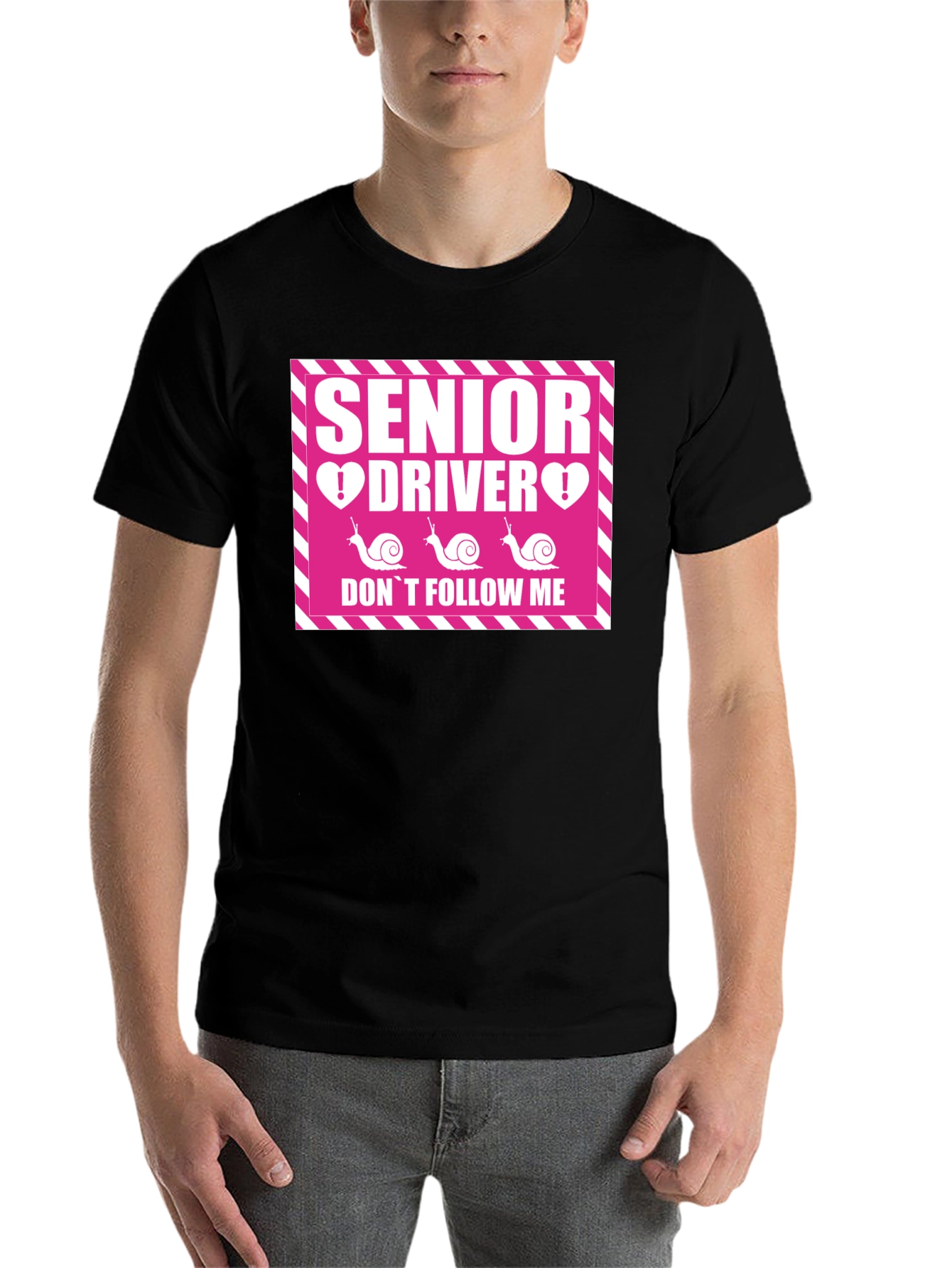 Black Senior Driver Don't Follow Me T-Shirt view 7