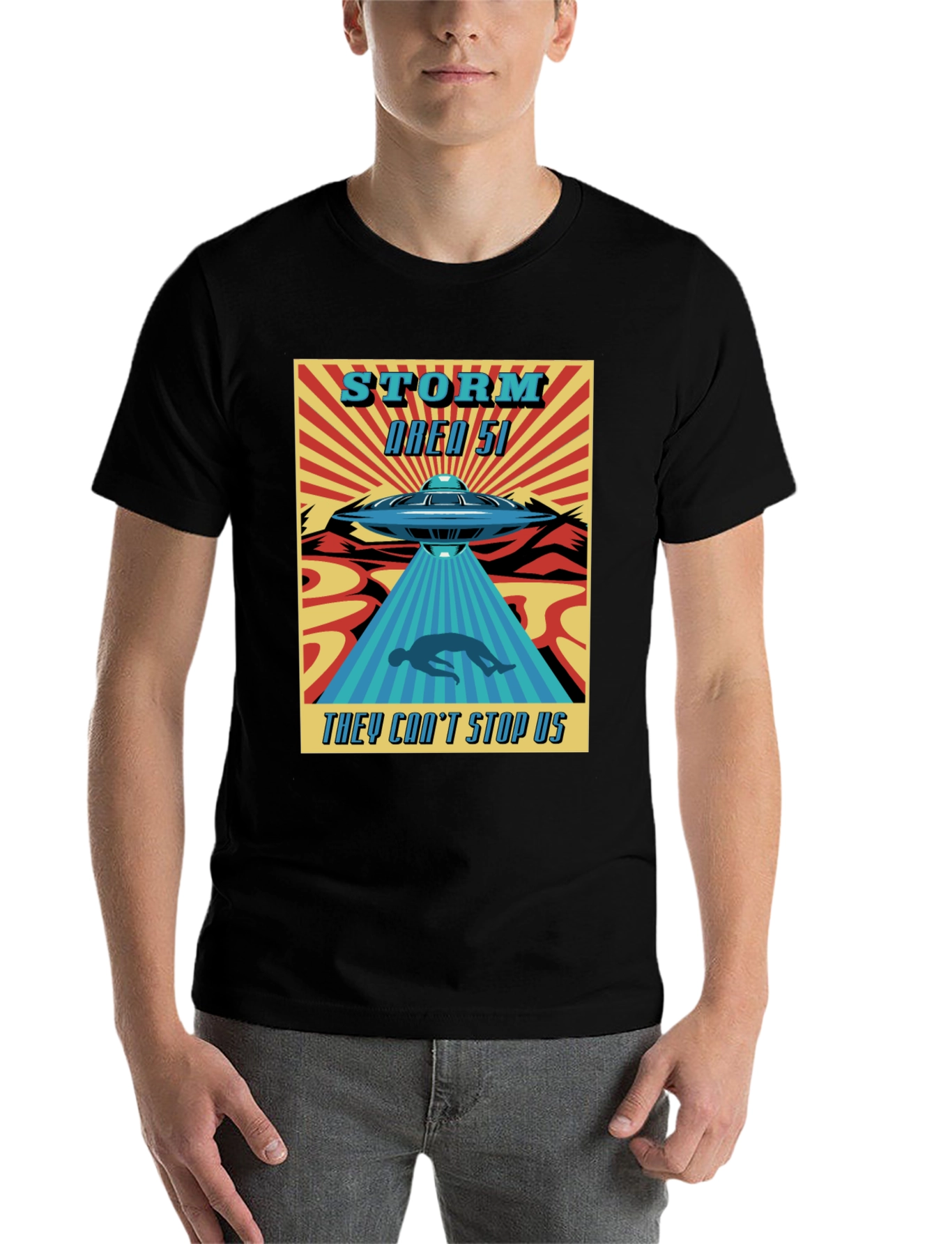 Black Storm Area 51 T-Shirt - They Can't Stop Us! view 7
