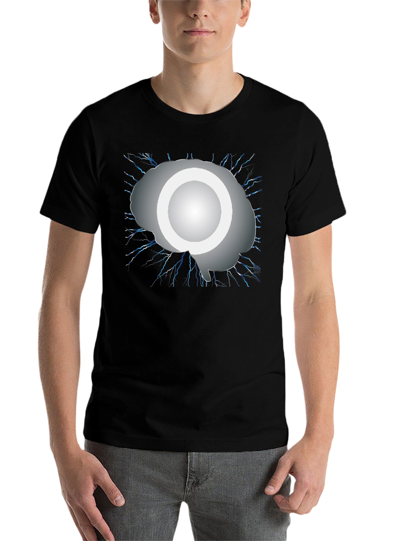 Black Brainstorm Tee - Light Up Your Intellect! view 7