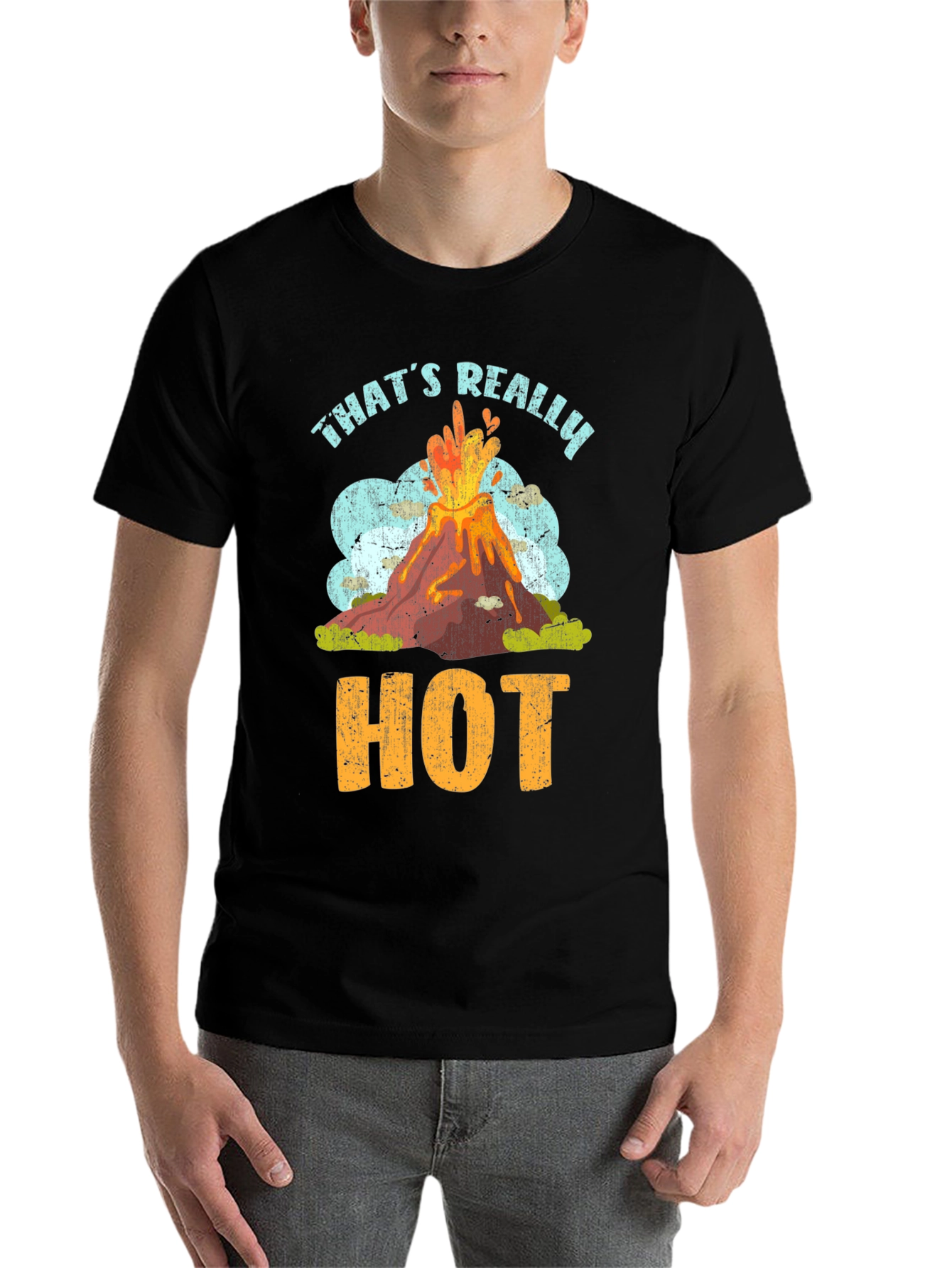 Black That's Really Hot Volcano T-Shirt view 7