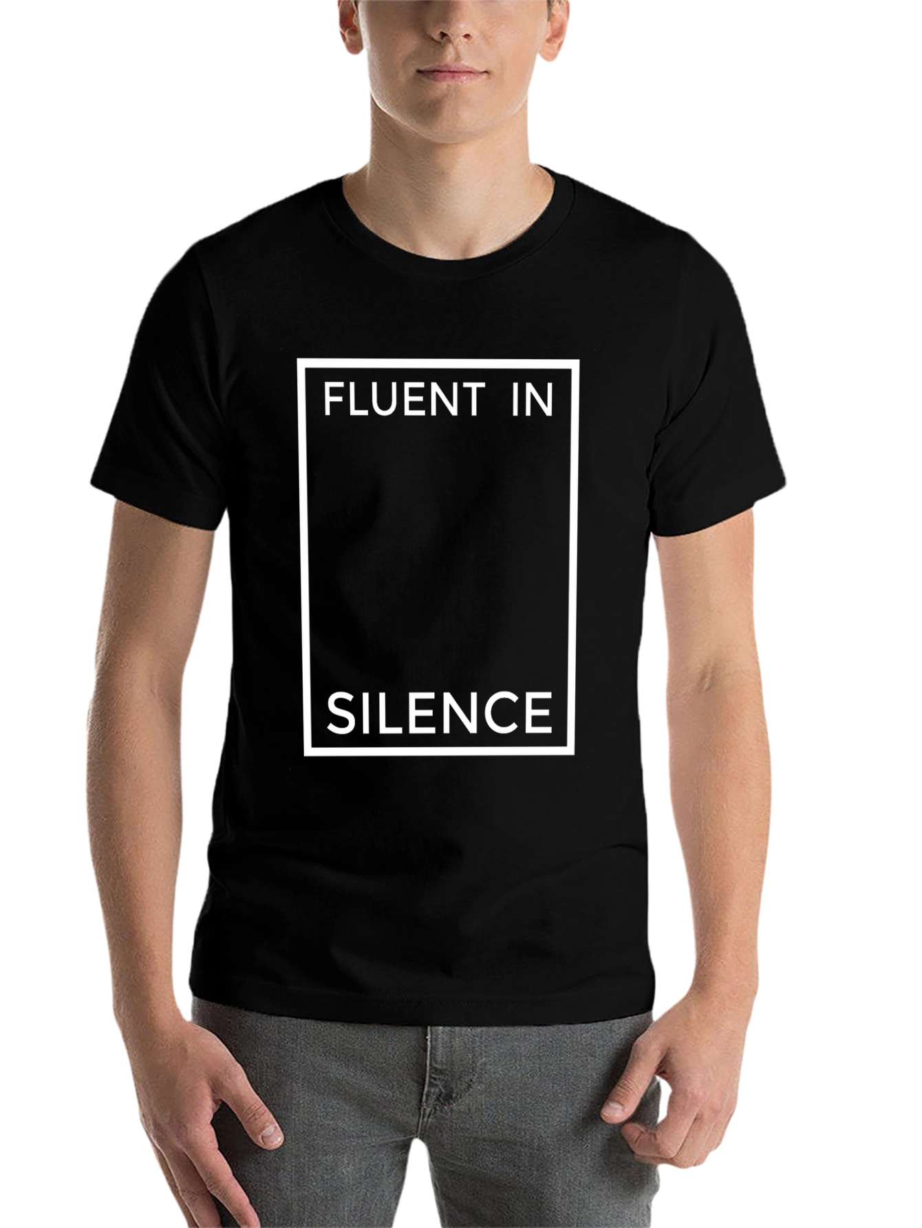 Black Fluent in Silence Graphic T-Shirt - Black view 7