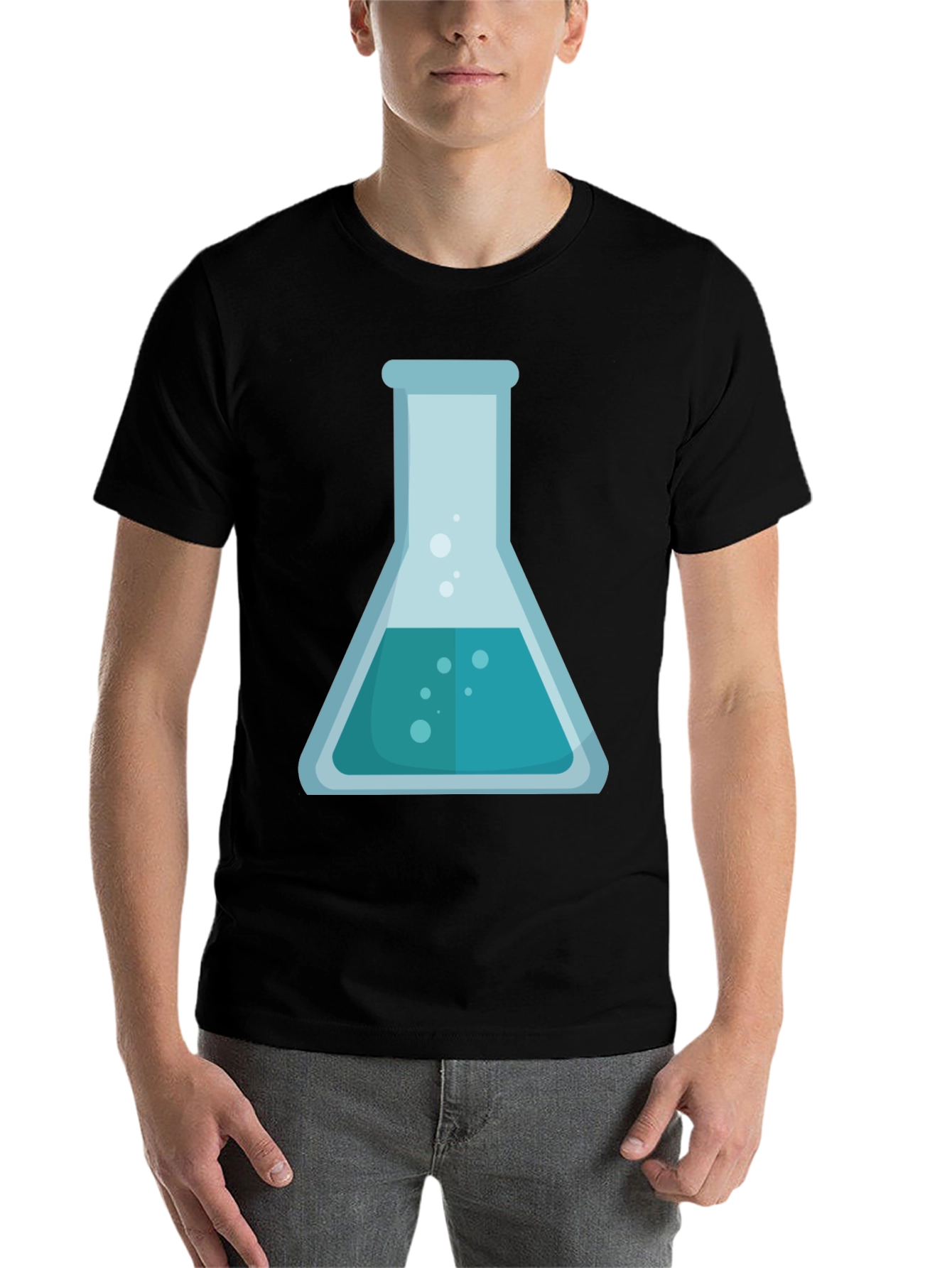 Black Science Beaker Graphic T-Shirt - Chemistry Lab Style Tee view 7