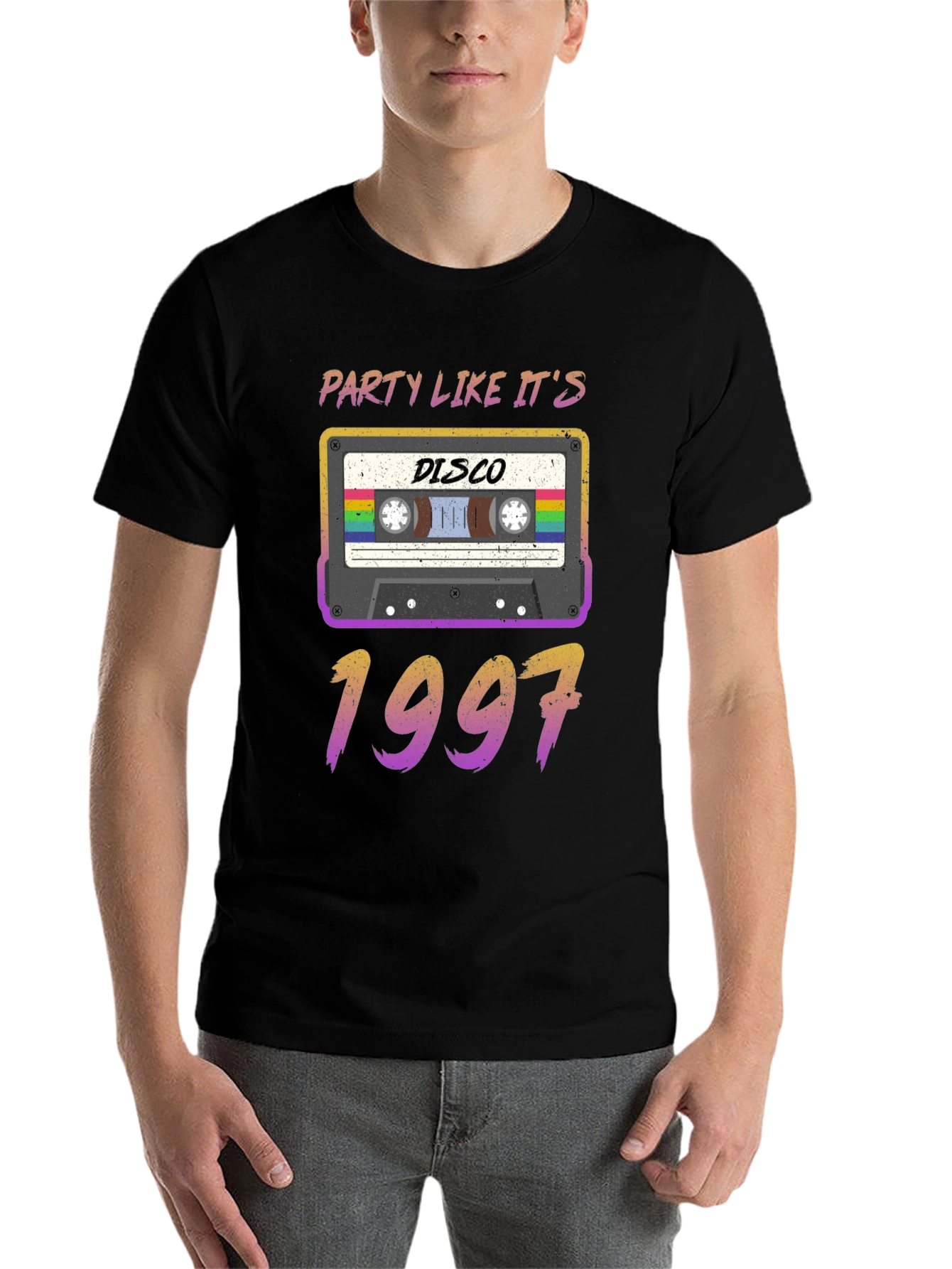 Black Disco Party Like It's 1997 Cassette Tape T-Shirt view 7