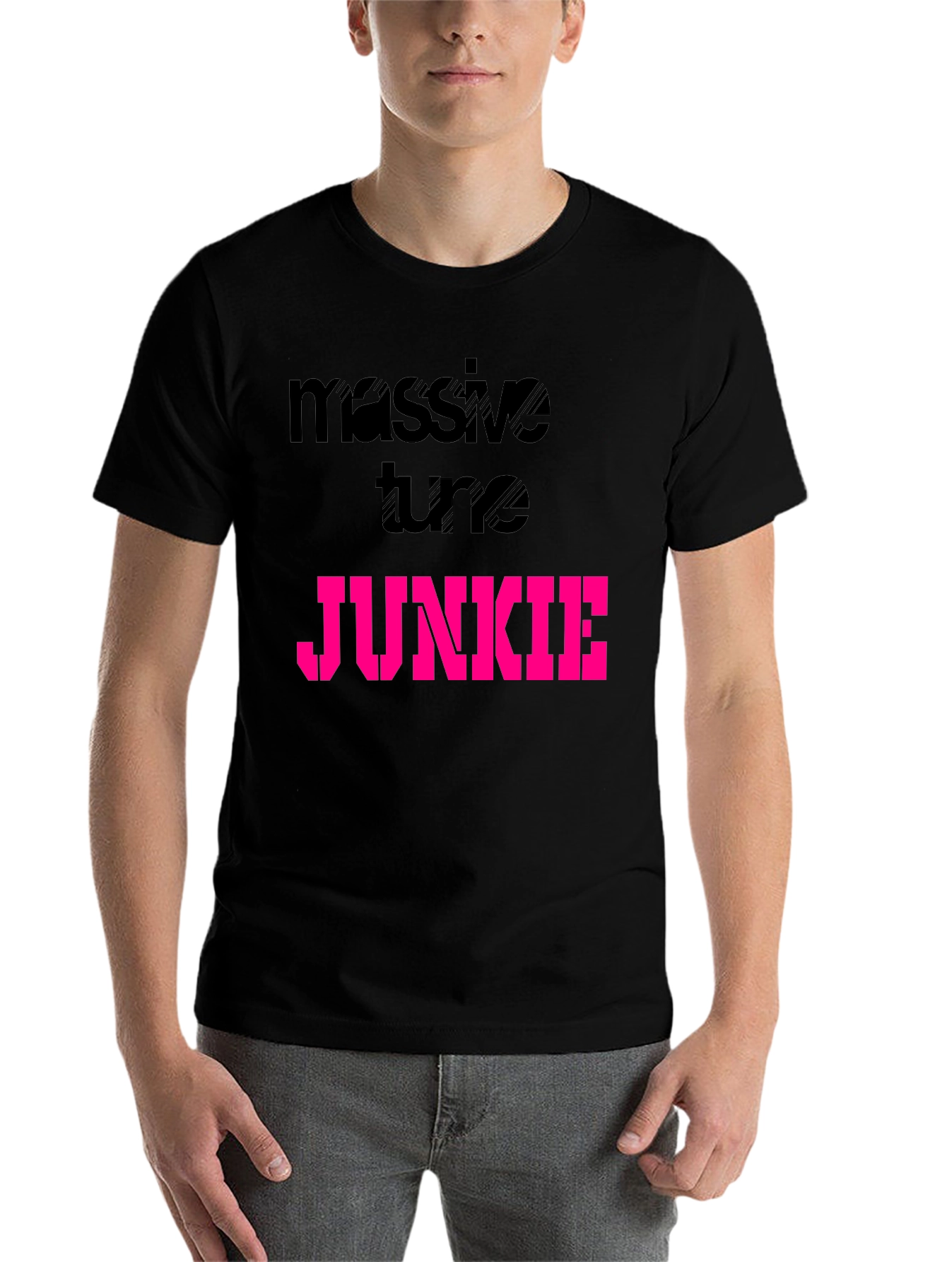 Black Massive Tune Junkie Black Graphic T-Shirt view 7
