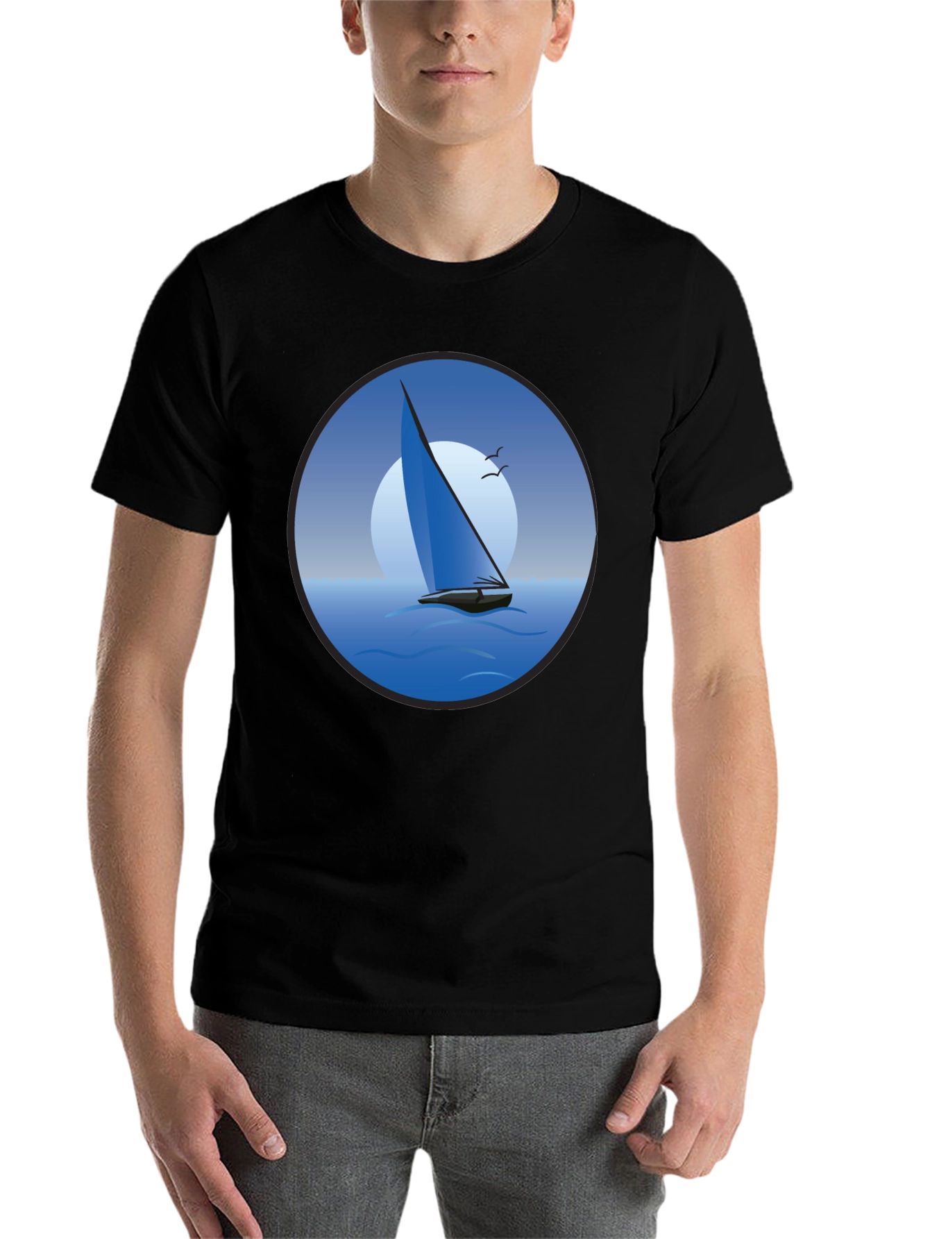 Black Sailboat Graphic Black T-Shirt view 7