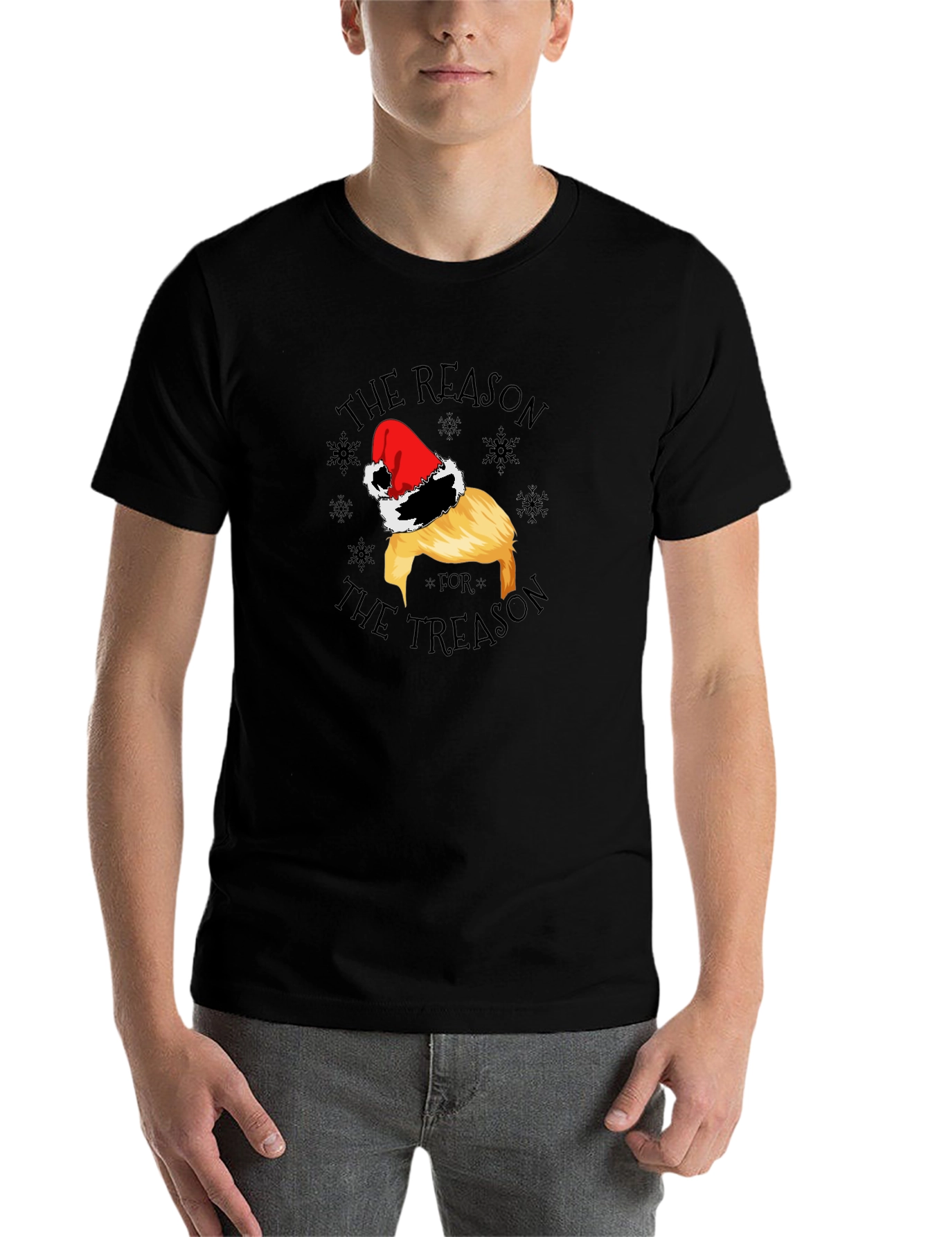 Black Reason for Treason Trump Santa Hat Tee view 7