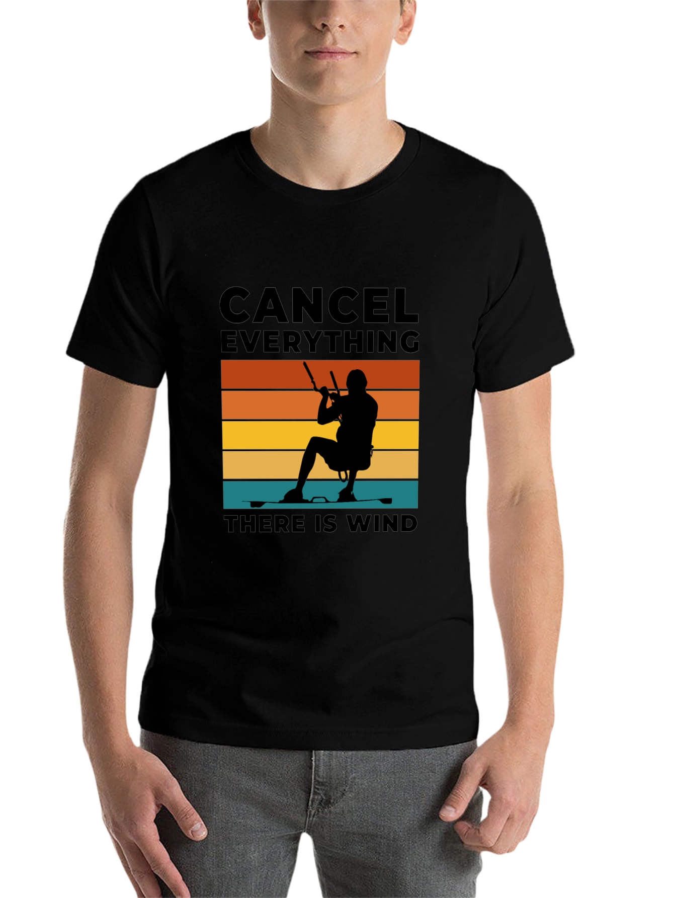Black Cancel Everything Wind T-Shirt view 7